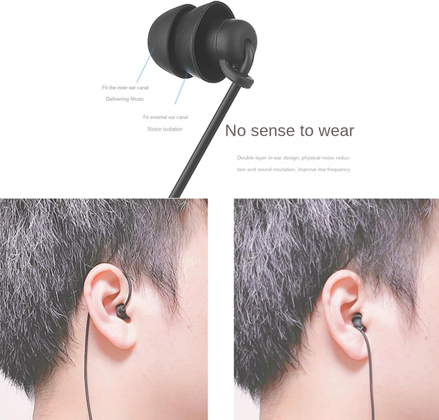 Kaifucy 4Pcs 3.5Mm Spring Earphones Single Side Headphones Earbuds Wired Headset for Mobile Phone MP3 Computer image number 2