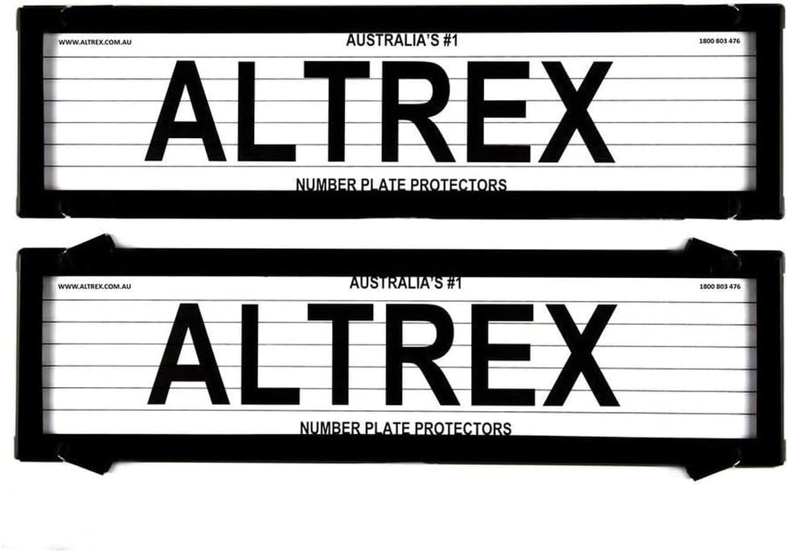 Altrex Number Plate Protectors - Dual Slimline Black Lined Swing Clip 6VSL image number 1