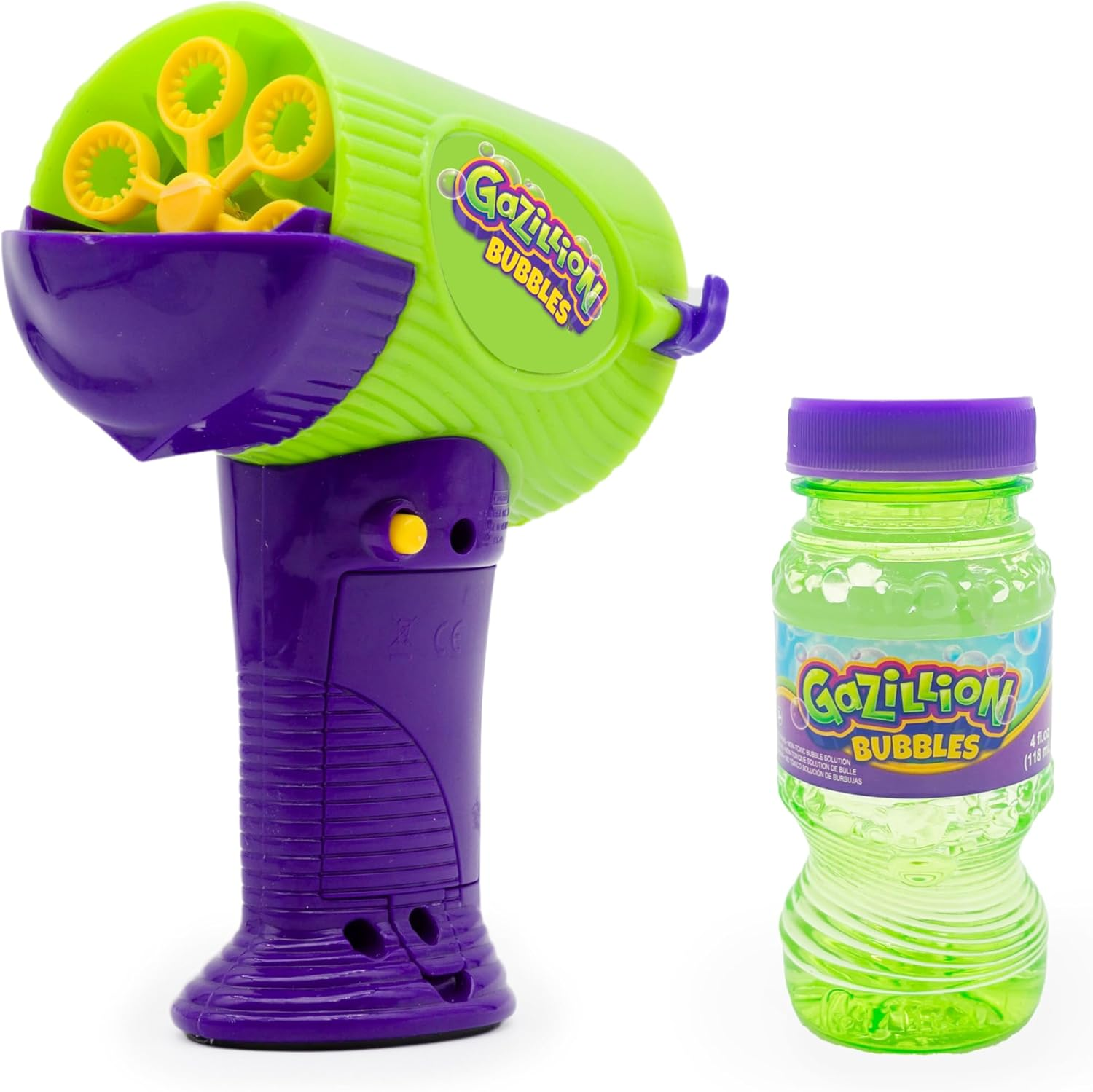 Gazillion Mini Hurricane Bubble Blower &ndash; Handheld 2-In-1 Bubble Machine with Spill-Proof Tray, 4 Oz Non-Toxic Solution, Battery Powered, Kids Ages 3 +