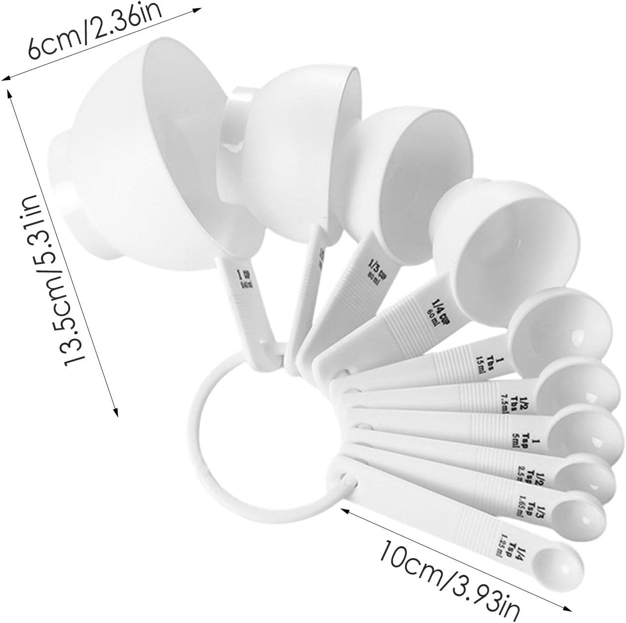 Measuring Cup Set - Simply Modern Professional 10-Pc PP Measuring Cups and Spoons Set with Handles | PP Kitchen Cooking Baking Stackable Measurement BPA Dishwasher Safe image number 1