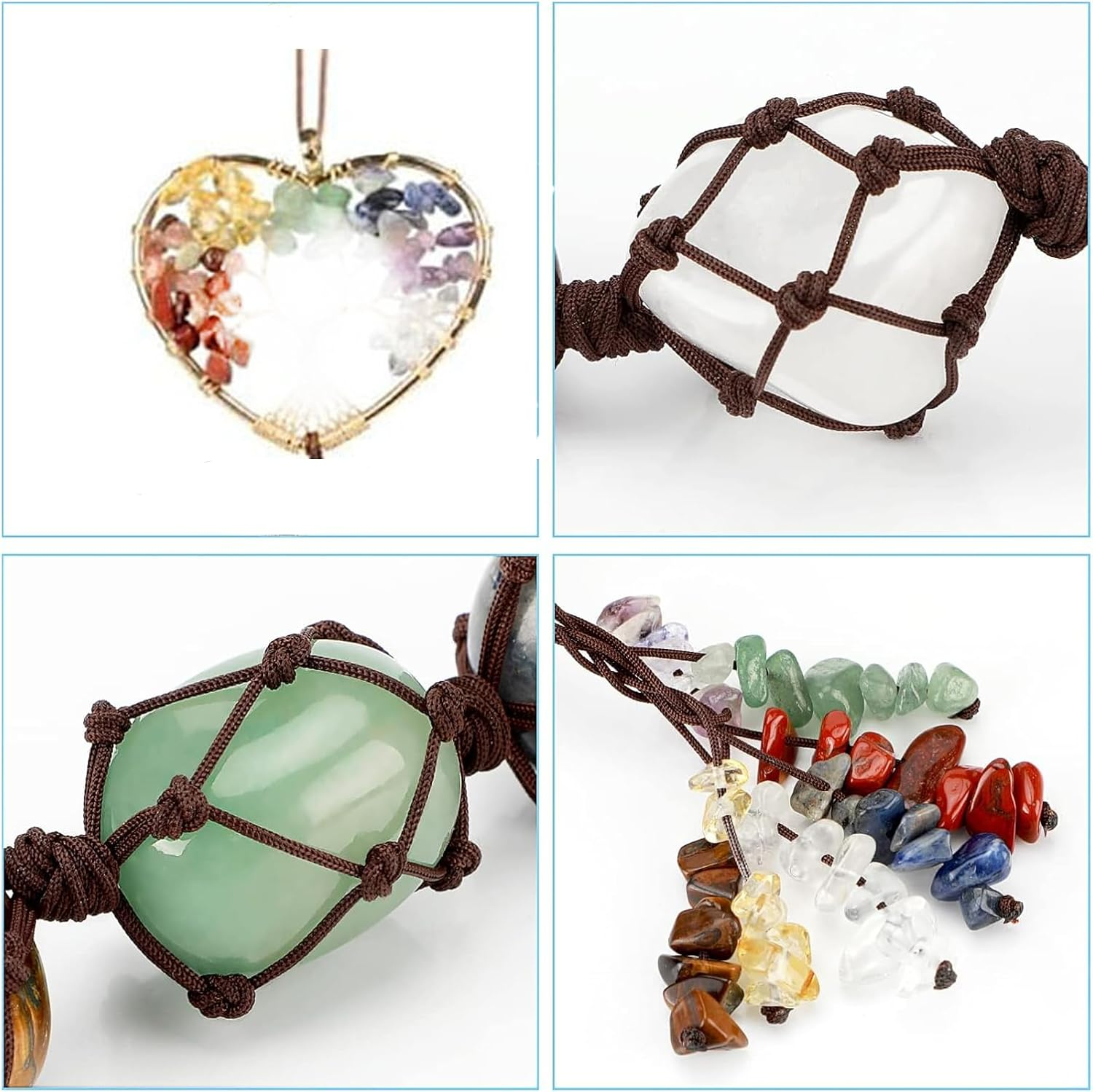 Tree of Life Wall Decor with 7 Chakra Stones - Healing Crystals for Meditation and Yoga, Feng Shui, Christmas Home Decoration, Crystal Car Hanging Ornament