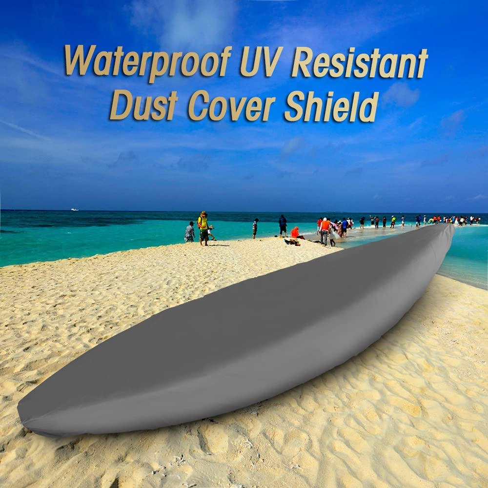 Professional Universal Kayak Cover Canoe Boat Waterproof UV Resistant Dust Storage Cover Shield Grey 6.0M image number 4