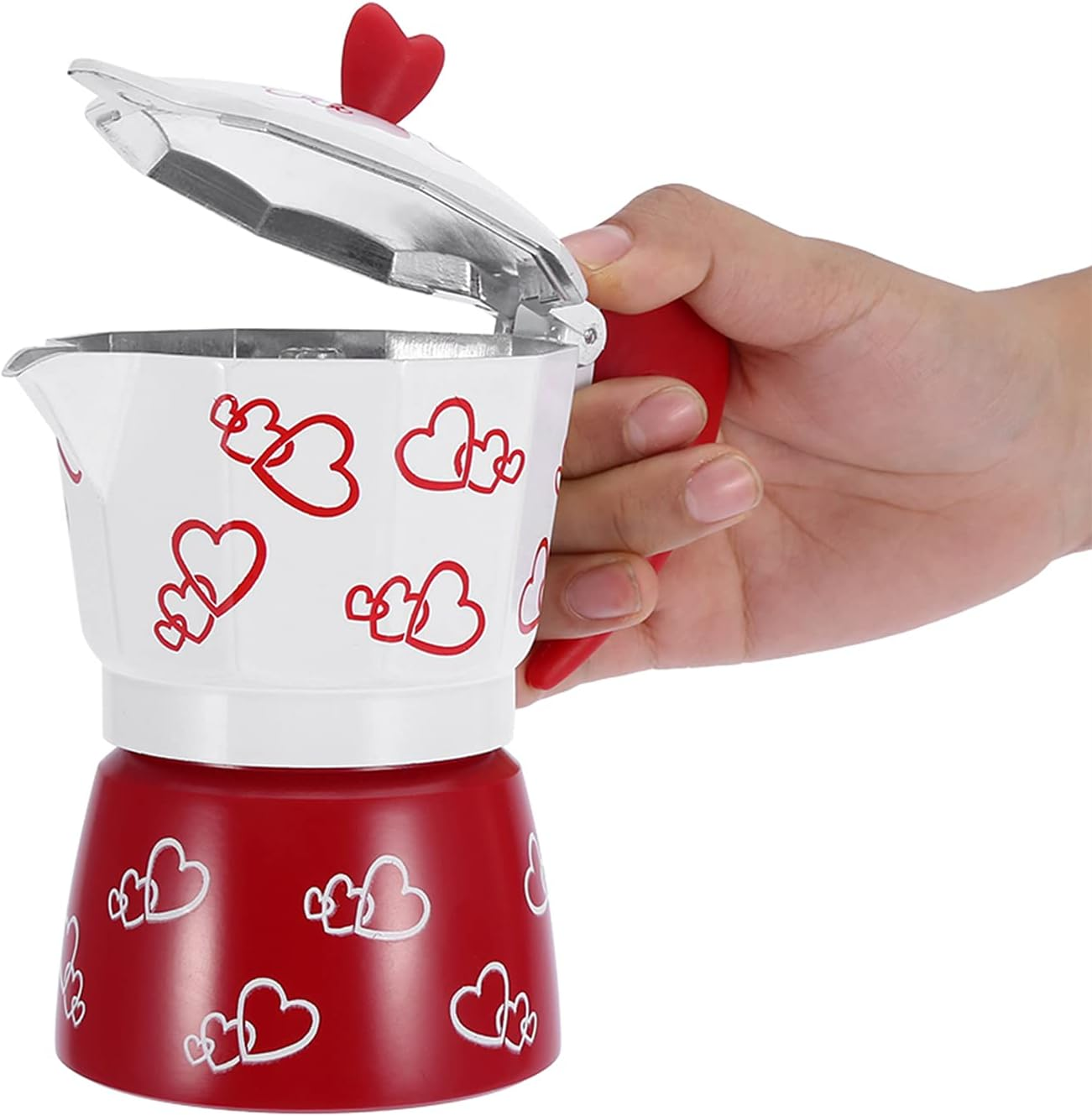 Aluminum Coffee Maker Kettle Pot, Safety Control Easy to Use, Suitable for Home and Office Decorations, Reusable and Durable (Be Careful) image number 2