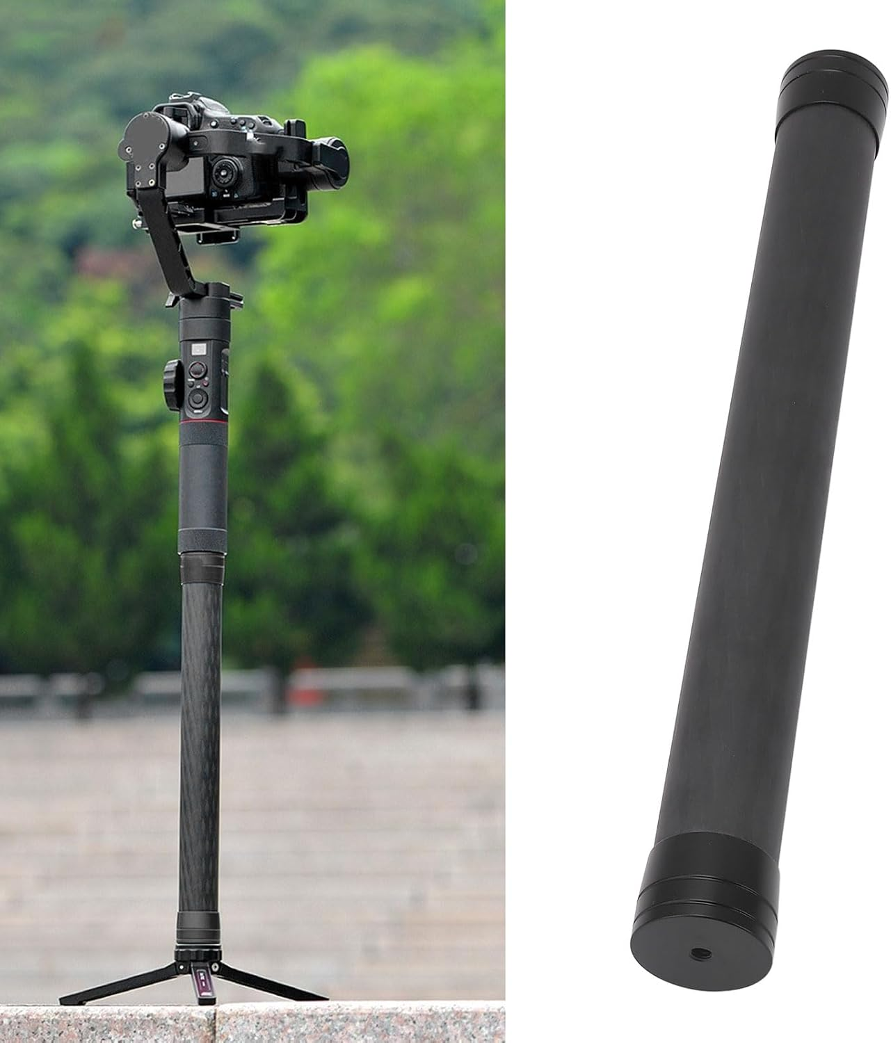 Camera Extension Pole, 37CM Carbon Fiber Camera Tripod Extension Pole with Top 1/4 Inch Screw, Universal Handheld Stabilizer Extension Rod for Photography image number 4