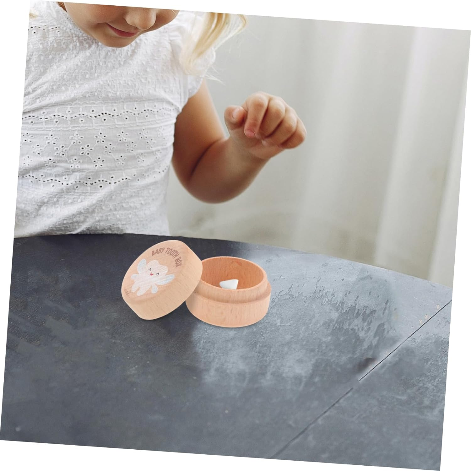 2Pcs Wooden Tooth Keepsake Box for First Lost Teeth Cute Boy Girl for Boys Girls image number 5