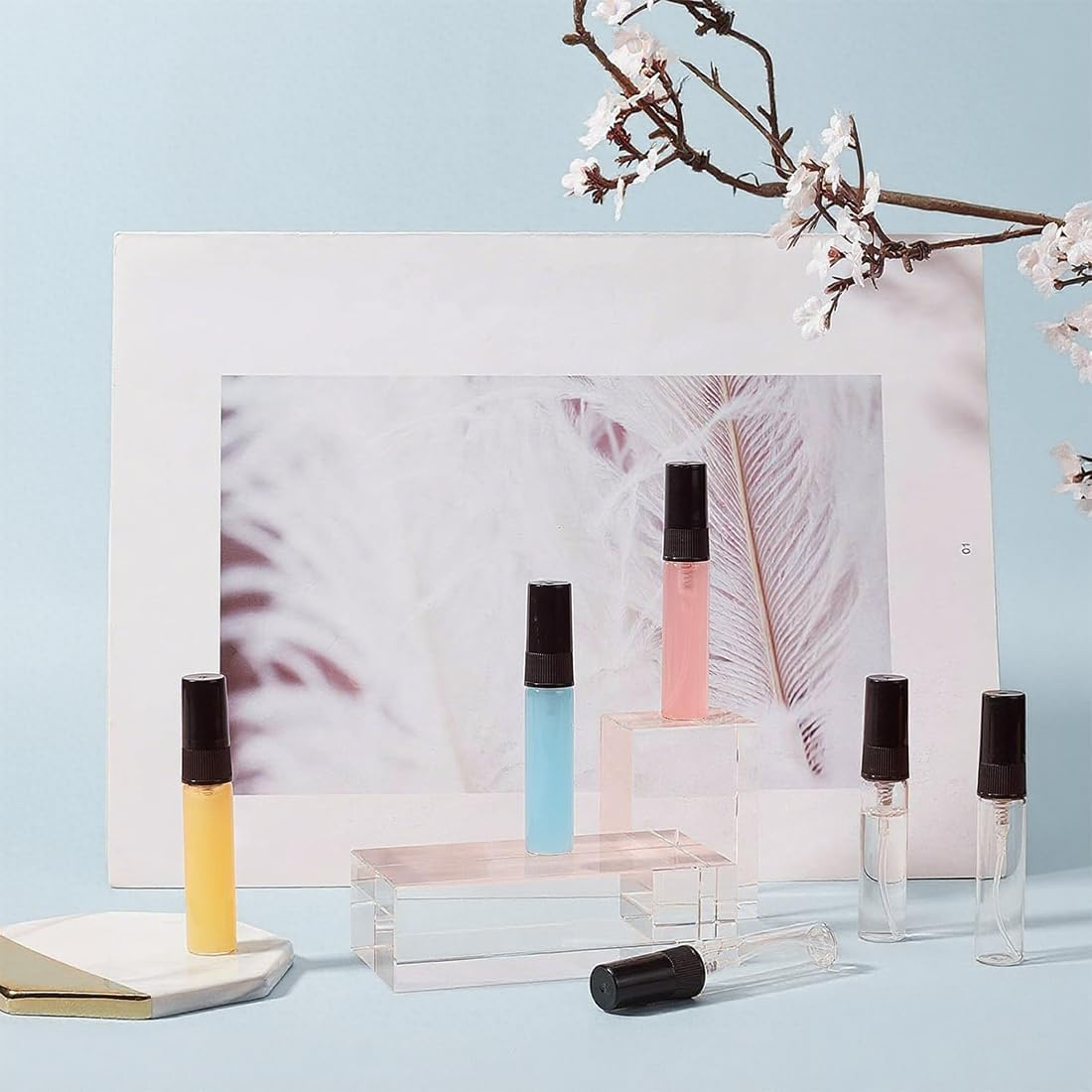 KIRZAX Pack of 15 5 Ml Perfume Atomiser Spray Bottles, Perfume Atomiser Glass, Spray Bottle, Mini Spray Bottle, Perfume Transparent Refillable, for Perfume, Lotion, Personal Care Products and Travel image number 2