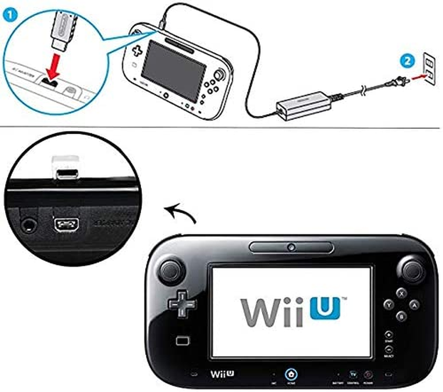 SUNMON USB Charger Cable Compatible Nintendo Wiiu Gamepad (USB Charging Cable)Back-Up USB Cord Cable Replacement image number 1