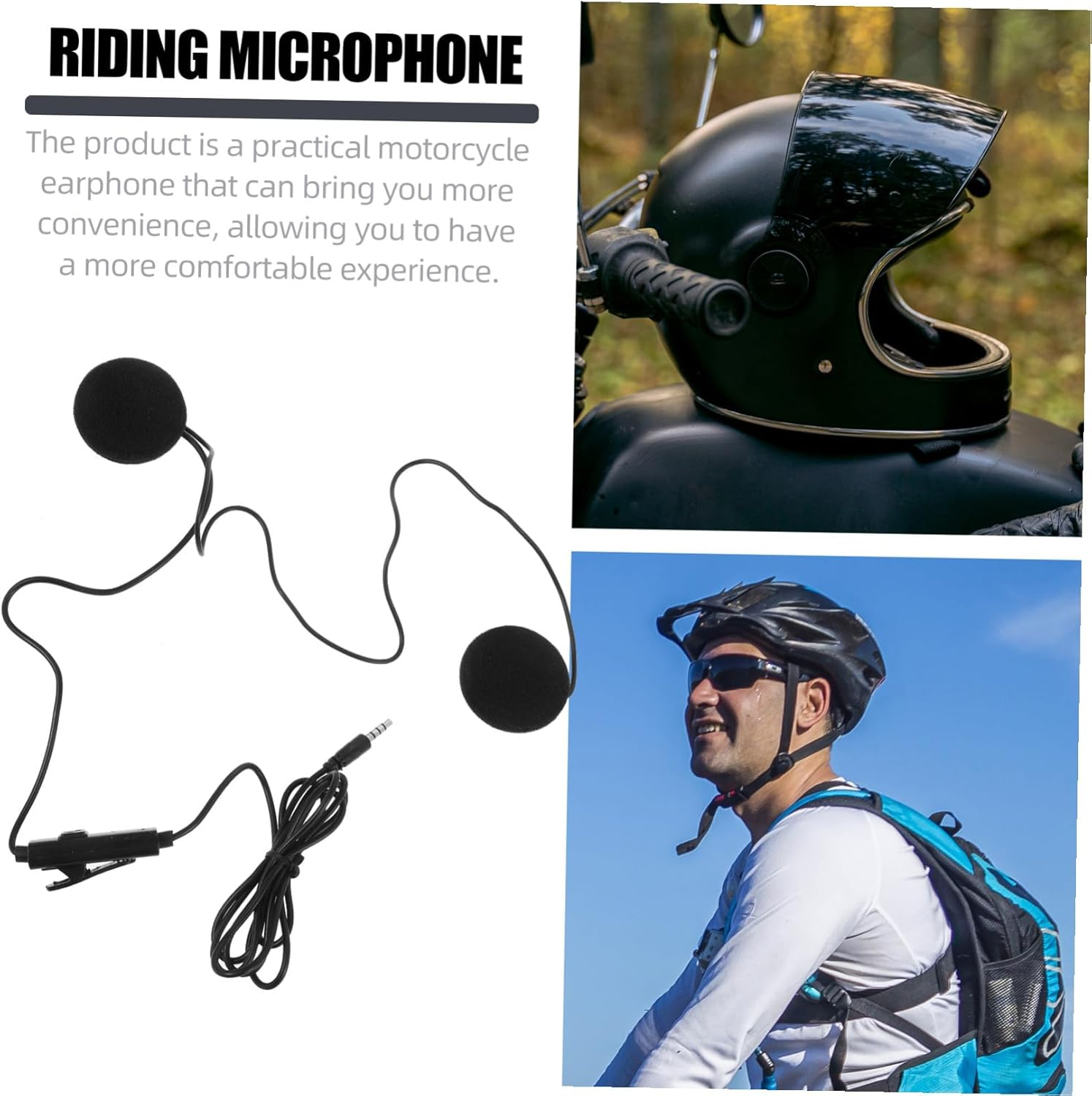 ERINGOGO Motorcycle Helmet Headset with Microphone Easy Install In-Ear Helmet Earphones for Rider High Sound Quality with Voice Navigation and Calls Compatible image number 1