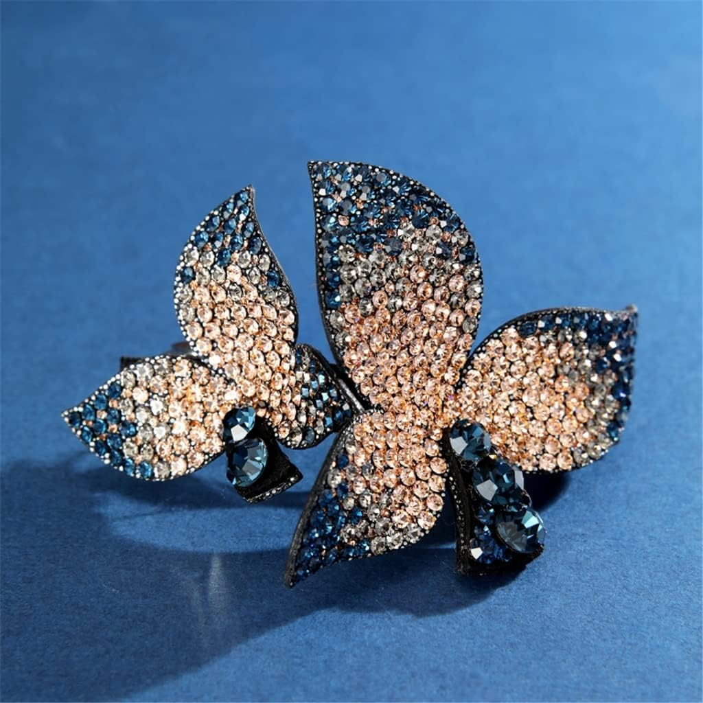 Alligator Clip,Headdress,Hair Clamp,Hairpins,Hairpin Leaves Hair Accessories Hairpin Female Top Clip Back Head Spring Clip Rhinestone Clip Headgear (Color : B, Size : 8.9**5.8Cm)