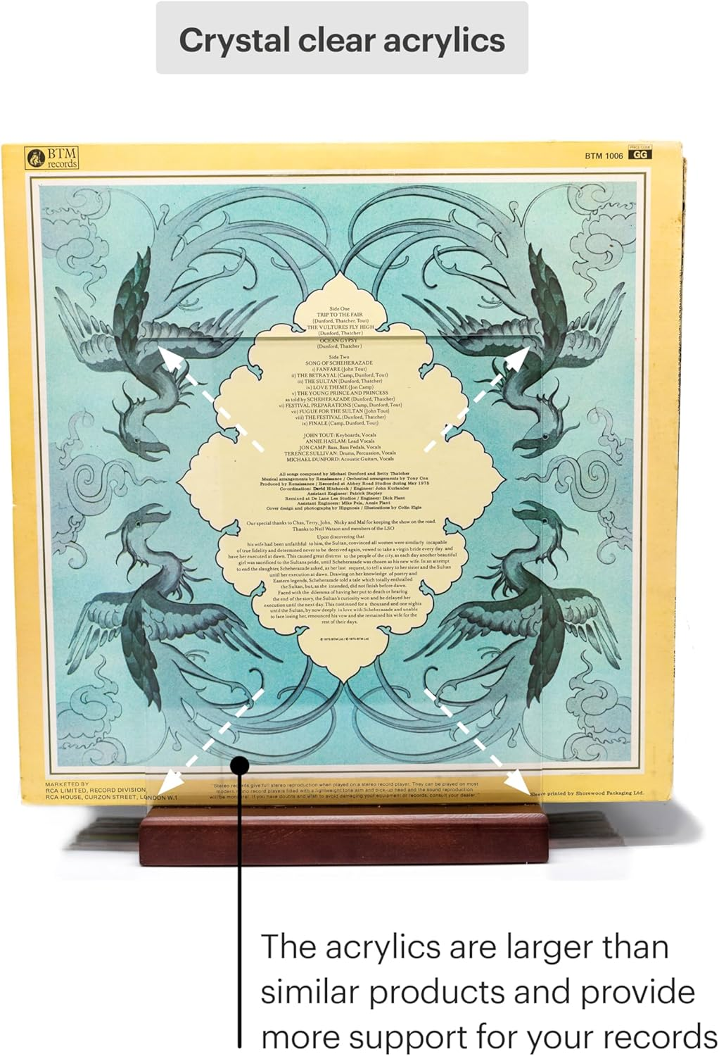 Premium Vinyl Record Storage - a Mid-Century Style Record Holder, 50 LP Capacity - with a Now-Playing Record Display Groove (Brown)