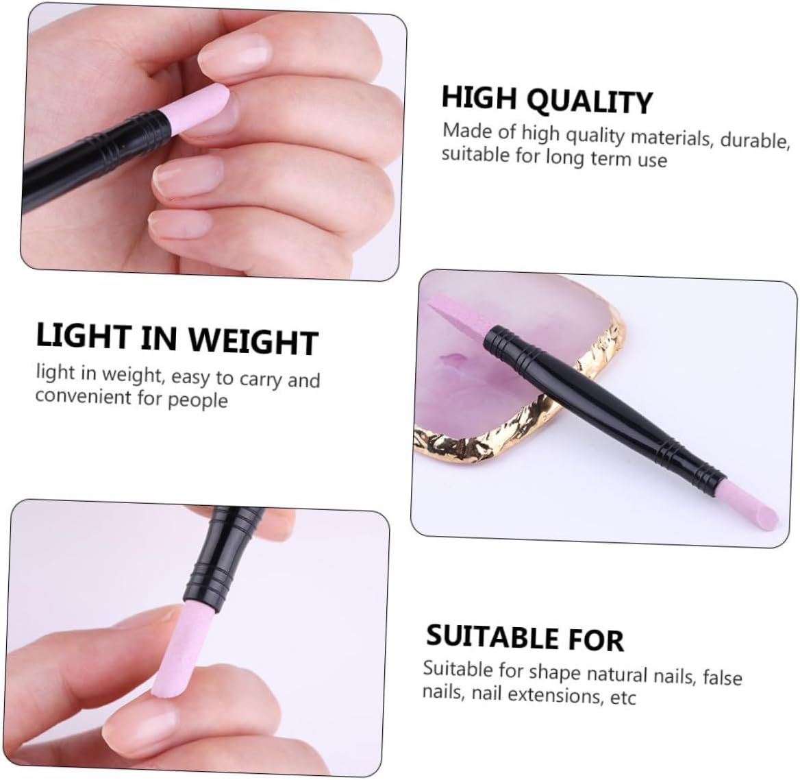 Minkissy Cuticle File 10 Pcs Nail Quartz Pen Toenails Gel Stick Pedicure Tools Nail Polishing Pen Eraser Pumice Stone Manicure Pumice Cuticle Pusher Nail Polish Pens Multifunction Pp Plastic image number 5