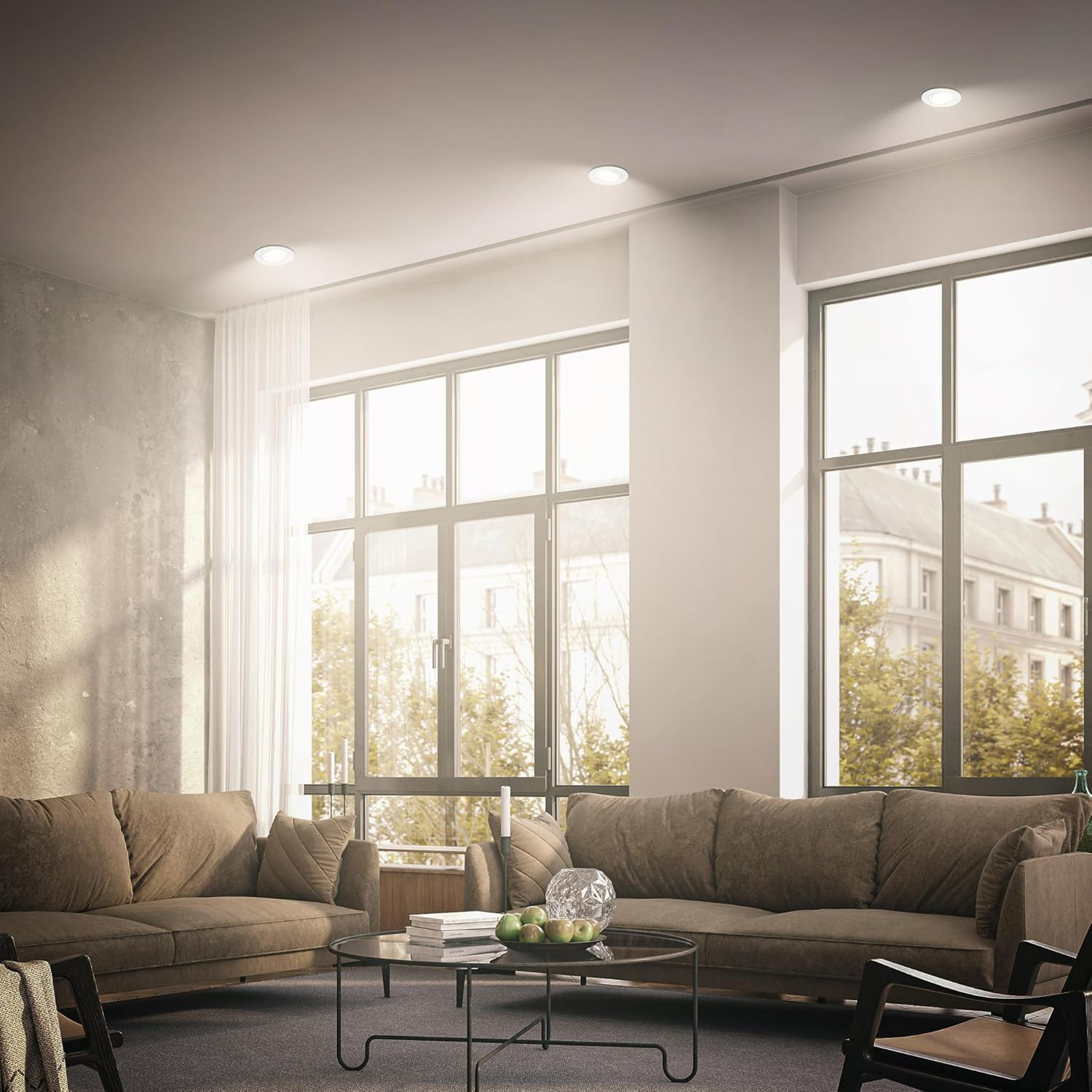 BRILONER - Set of 3 LED Recessed Spotlights 230V Flat, Swivellable, GU10, Max. 7W, LED, Ceiling Spotlights, Extra Flat, 8 X 2.2 Cm, White