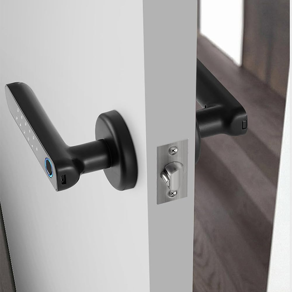 Xenocam Fingerprint Smart Door Lock Keyless Entry 3-In-1 Door Lock, Smart Lever Unlock by Fingerprint/Keypad/Code/Key for Home, Hotel, Apartment, Office, Bedroom image number 4