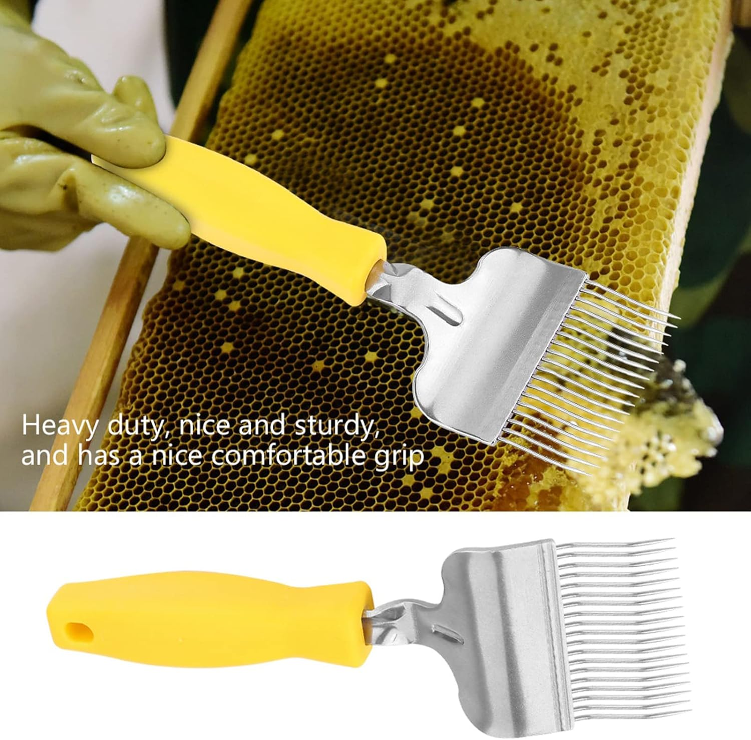 Fdit Bee Keeping Uncapping Fork Stainless Steel Honey Comb Beekeeping Tine Uncapping Fork Hive for Beekeeping Accessories image number 1