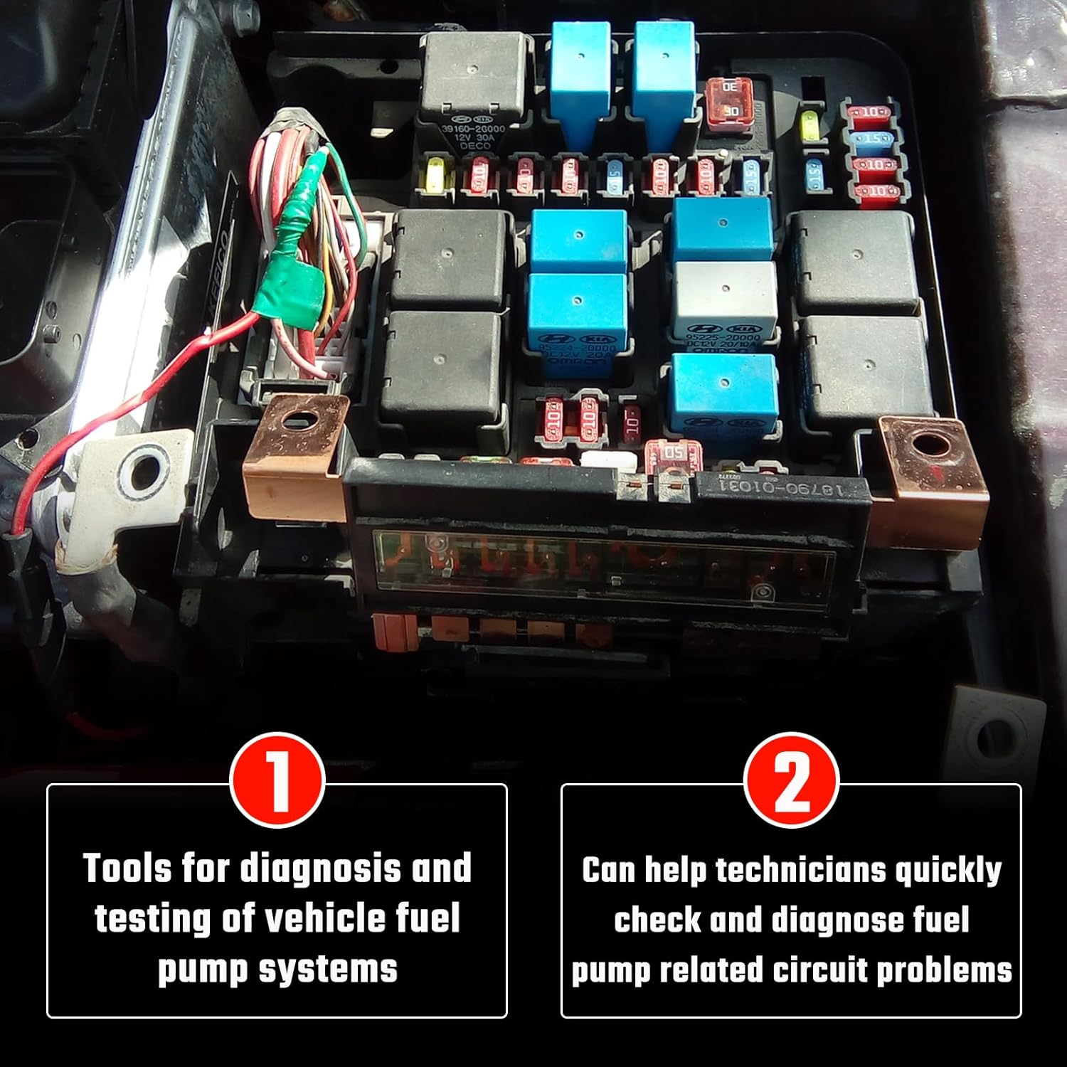 ISINFLASH Fuel Pump Relay Bypass Master Kit, Relay Tester Diagnostic Scan Tool Relay Bypass Switch Kit Replaces 9036 9037 9038 Pack of 6 image number 3