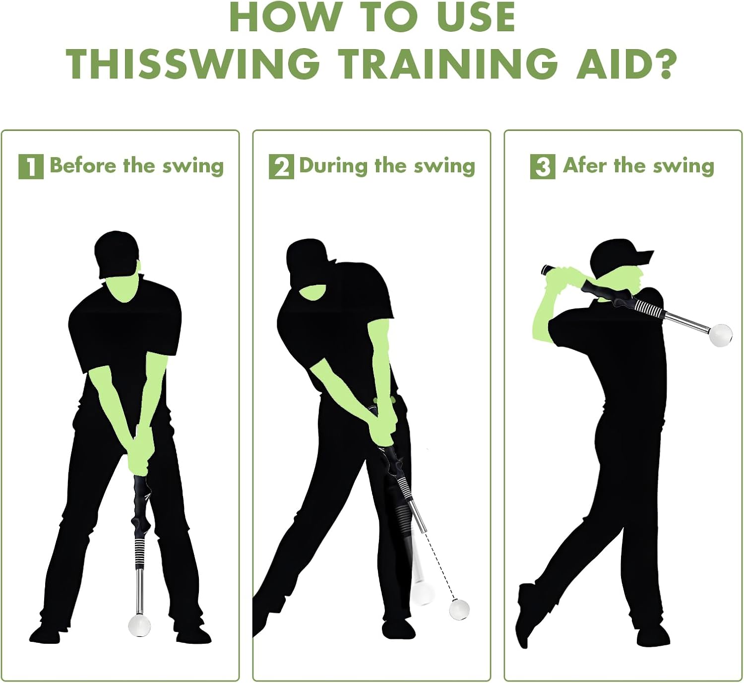 Retractable Golf Swing Training Aid, Portable Golf Training Aid, Golf Grip Trainer, Golf Equipment Suitable for Beginners, Suitable for Indoor and Outdoor image number 1