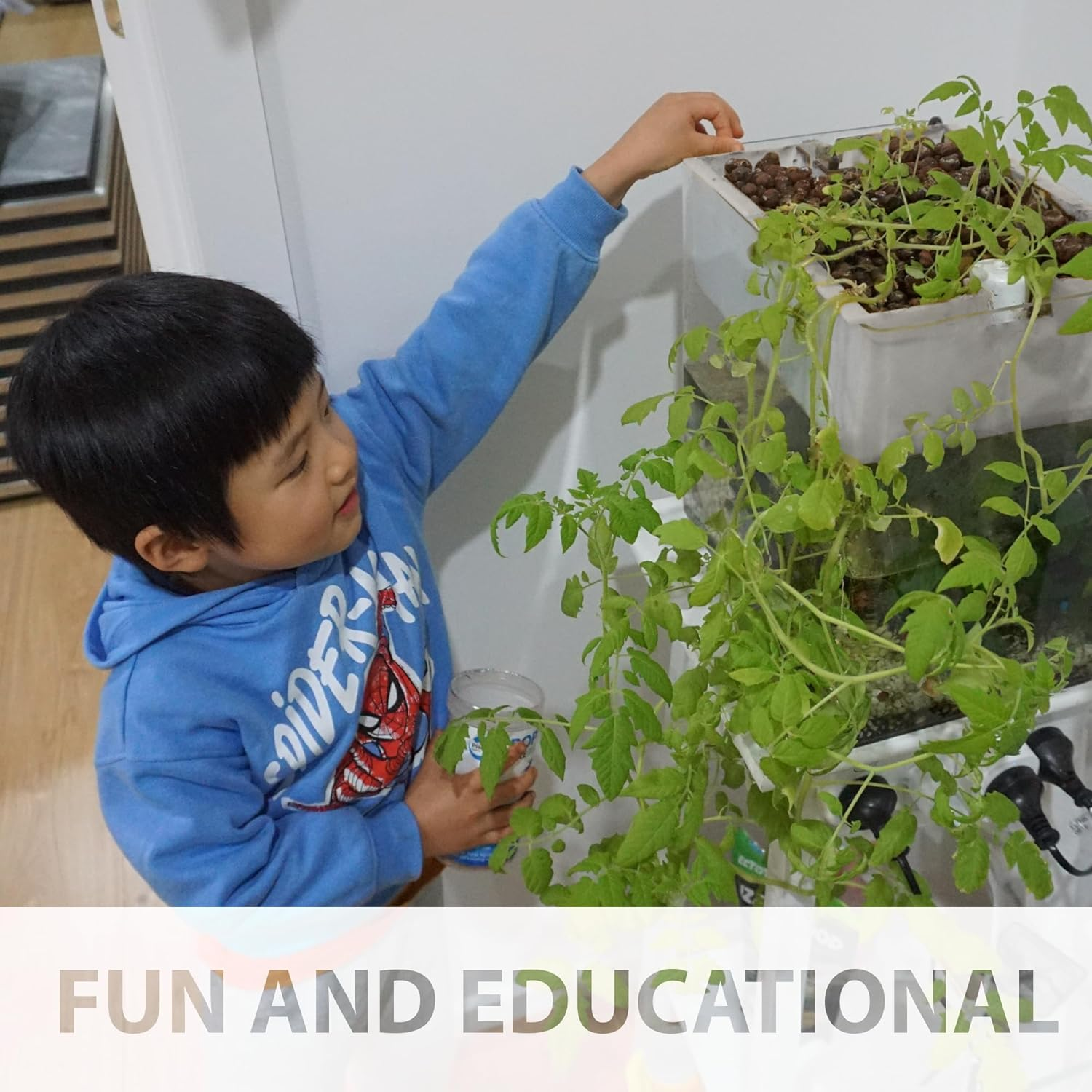 Naturepon Fish Garden Aquaponics Kit - Self-Cleaning Aquarium with Automatic Watering for Organic Herbs, Fruits, and Vegetables - Sustainable Greenhouse Indoor Gardening for Families and Kids image number 2