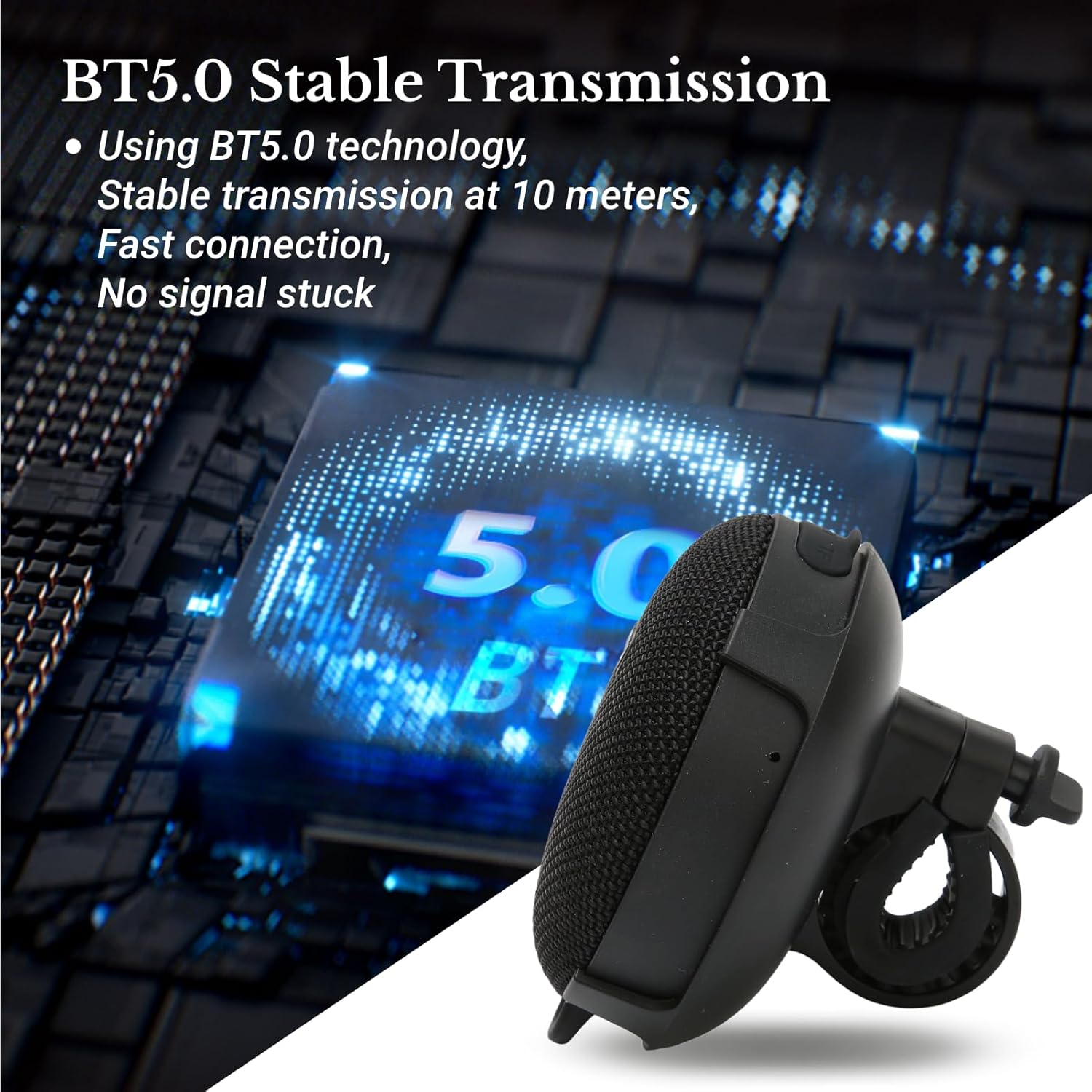 Jectse Bike Speaker, IP67 Waterproof Portable Speaker with Cycling Mount, Dual Pairing Wireless Bluetooth Speaker, 8W Surround Sound, Sporty Style for Outdoor Activities (Black)