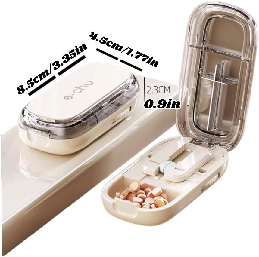 Echu Pill Cutter, Echu Pill Splitter, Adjustable 1/2 1/4 Splitter for Large, Small and Tiny, with Improved Sharp Blade, Professional Portable Pills Cutter for Small and Tiny Pills(Black) image number 3