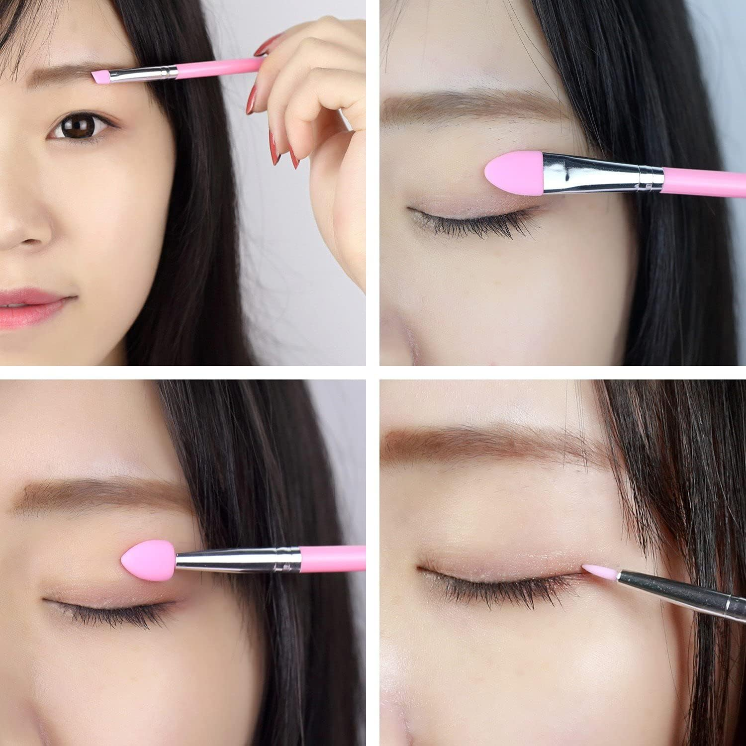 7-Piece Silicone Brush Applicator Set: Ideal for UV Resin Epoxy Art Crafting and Cream Makeup Products in Pink image number 4