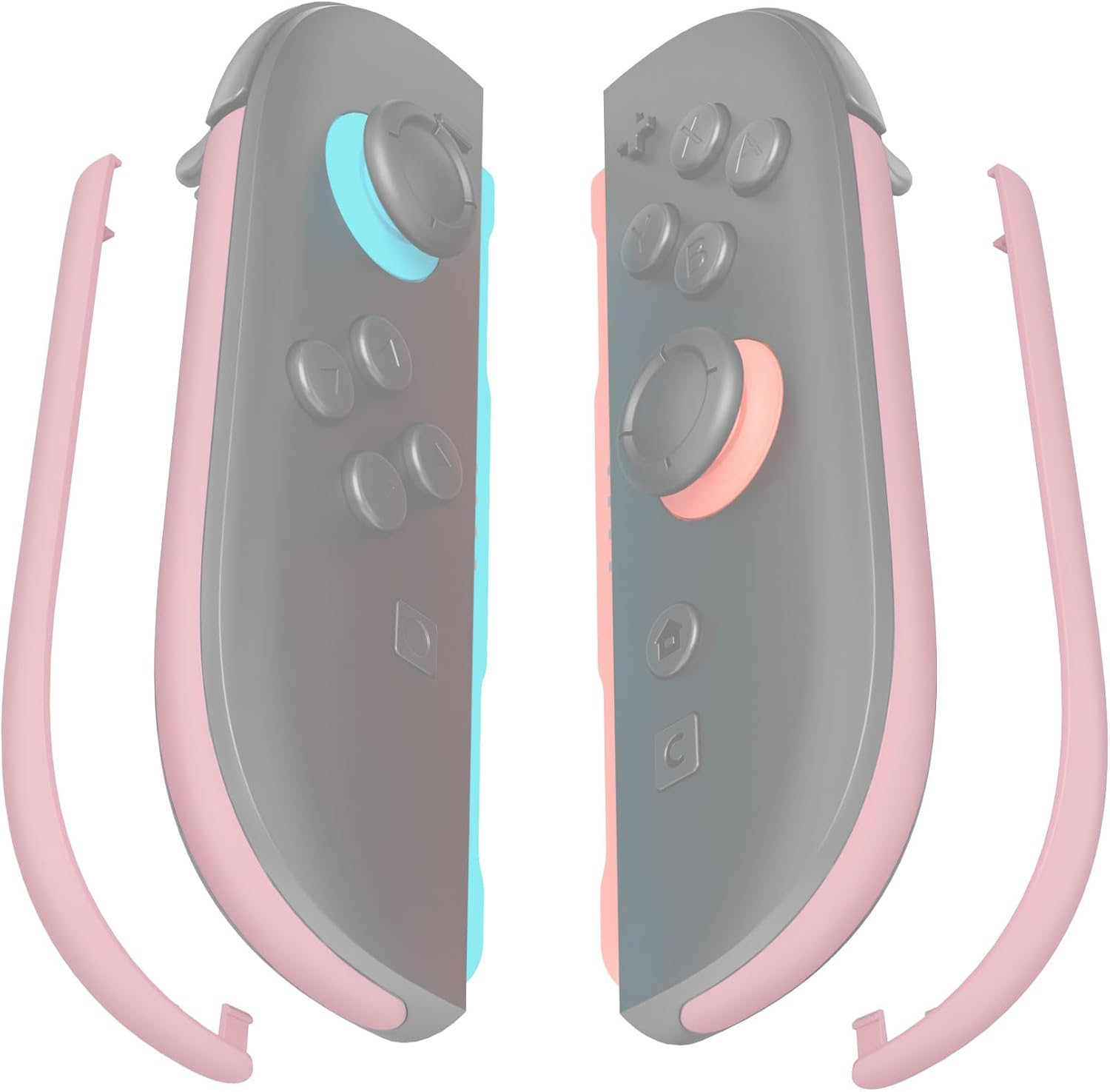 Extremerate Replacement Decorative Strips for Joycon 2, Custom DIY Decoration Strip Side Housing Trim Shell with Prying Stick for Nintendo Switch 2 Controller - White