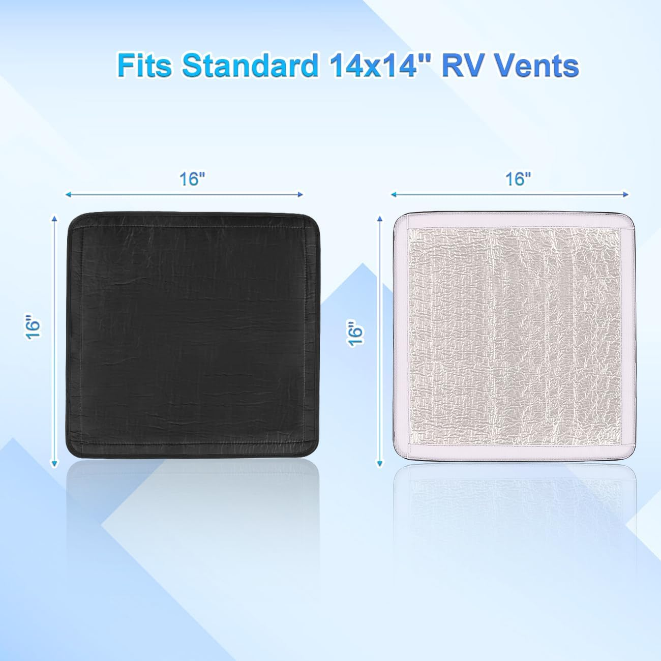 Safoner RV Roof Vent Skylight Insulator Cover, Sun Blackout Fabric for Camper (16 X 16 Inch)- Black image number 5