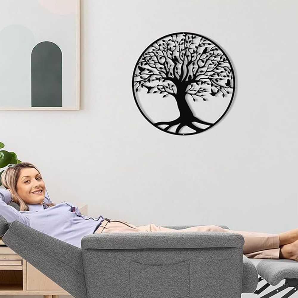 HHWRT Tree of Life Metal Wall Art, Tree of Life Metal Sign, Family Life Tree Wall Plaque, Personalized Tree of Life Wall Decor, Indoor Outdoor Metal Wall Decor, Family Wall D&eacute;cor image number 4