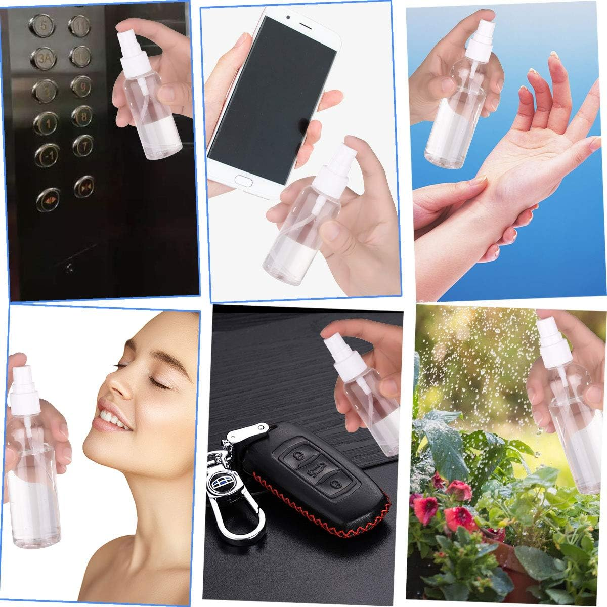 Spray Bottle, 1Oz/30Ml Small Plastic Fine Mist Spray Bottles, Mini Empty Travel Bottles with Funnels and Labels 6 Pack image number 2