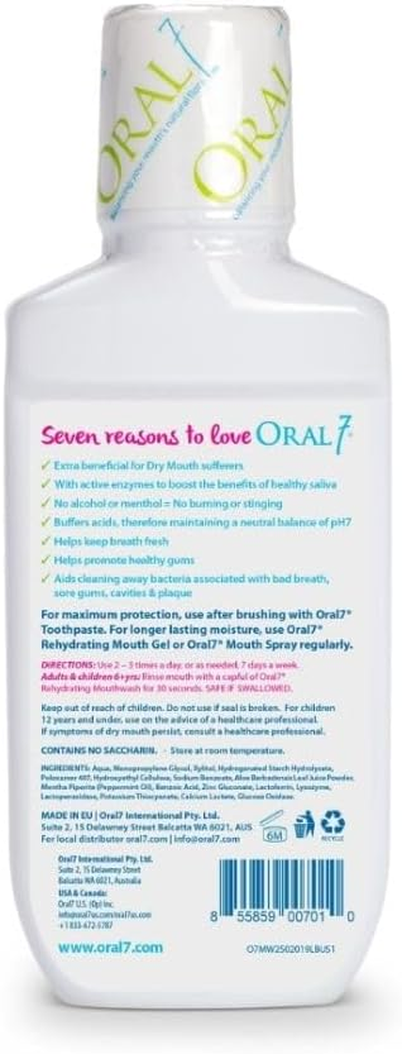 Oral7 Moisturising Mouthwash 250 Ml