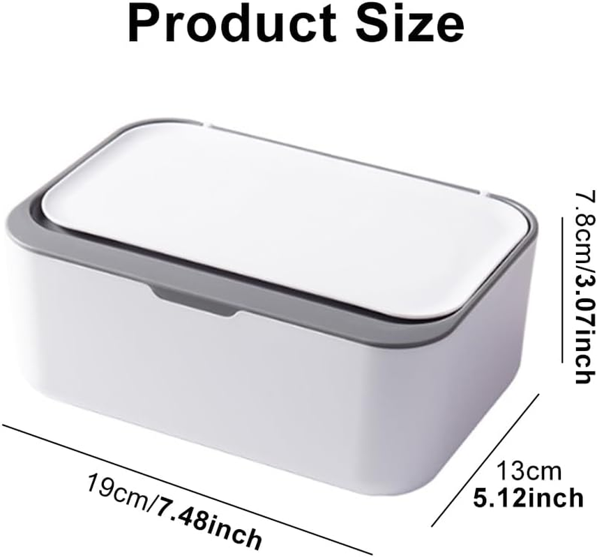 Wipes Dispenser,Refillable Wipe Container,Keeps WIP-ES Fresh,One-Handed Operation. Non-Slip, Easy Open/Close Wipes Pouch Case(Grey) image number 4