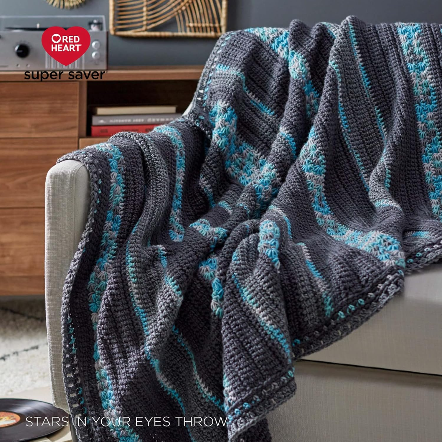 Red Heart Super Saver Yarn, Sutherland Stripe 3 - Parrot Stripe image number 6