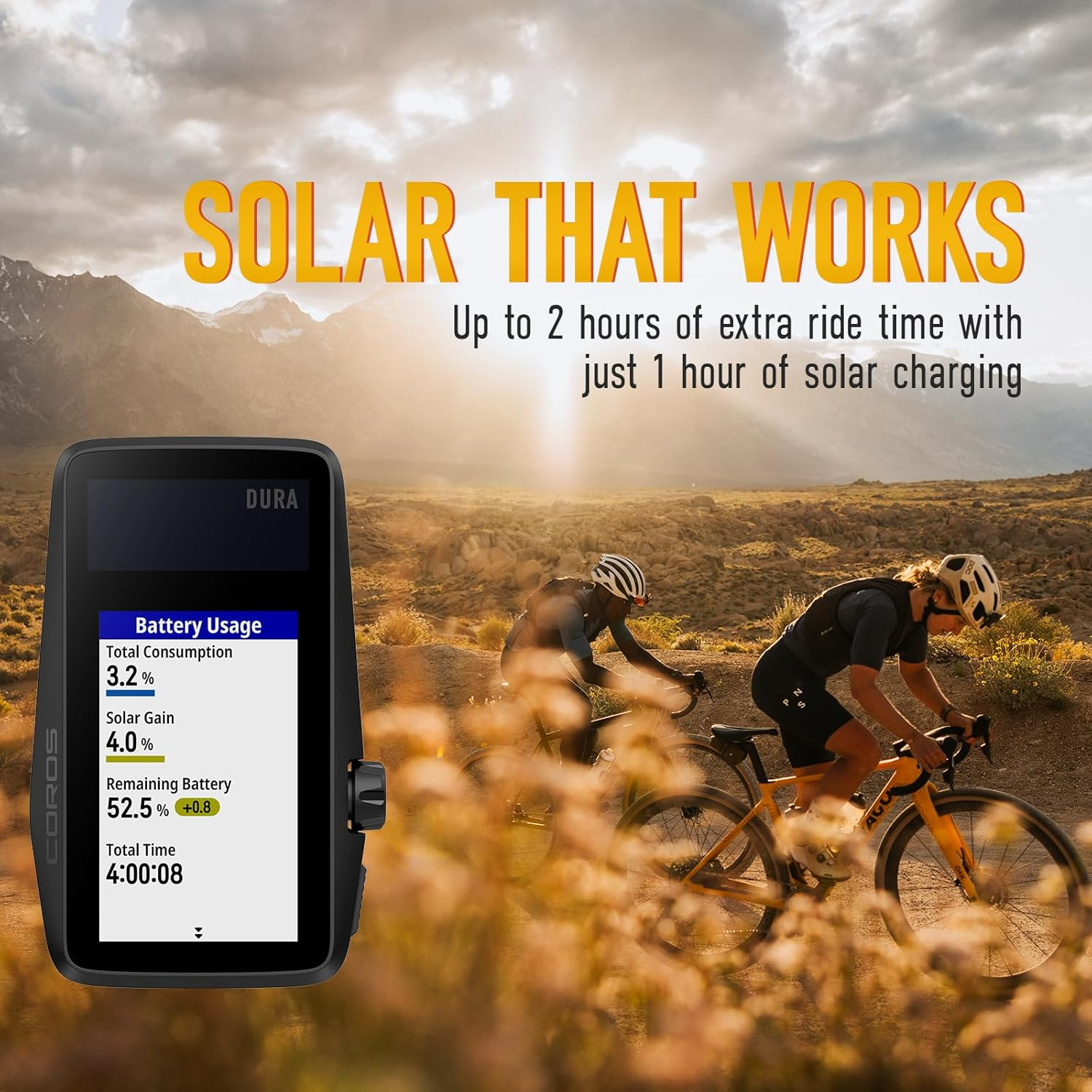 COROS DURA Solar GPS Cycling Units, 120-Hour GPS Battery Life, Solar Charging, 2.7" MIP Color Touchscreen, Fast Data Sync, Turn-By-Turn Navigation, Dual-Freq GPS, Strava, Ride with GPS, Komoot Routes image number 6