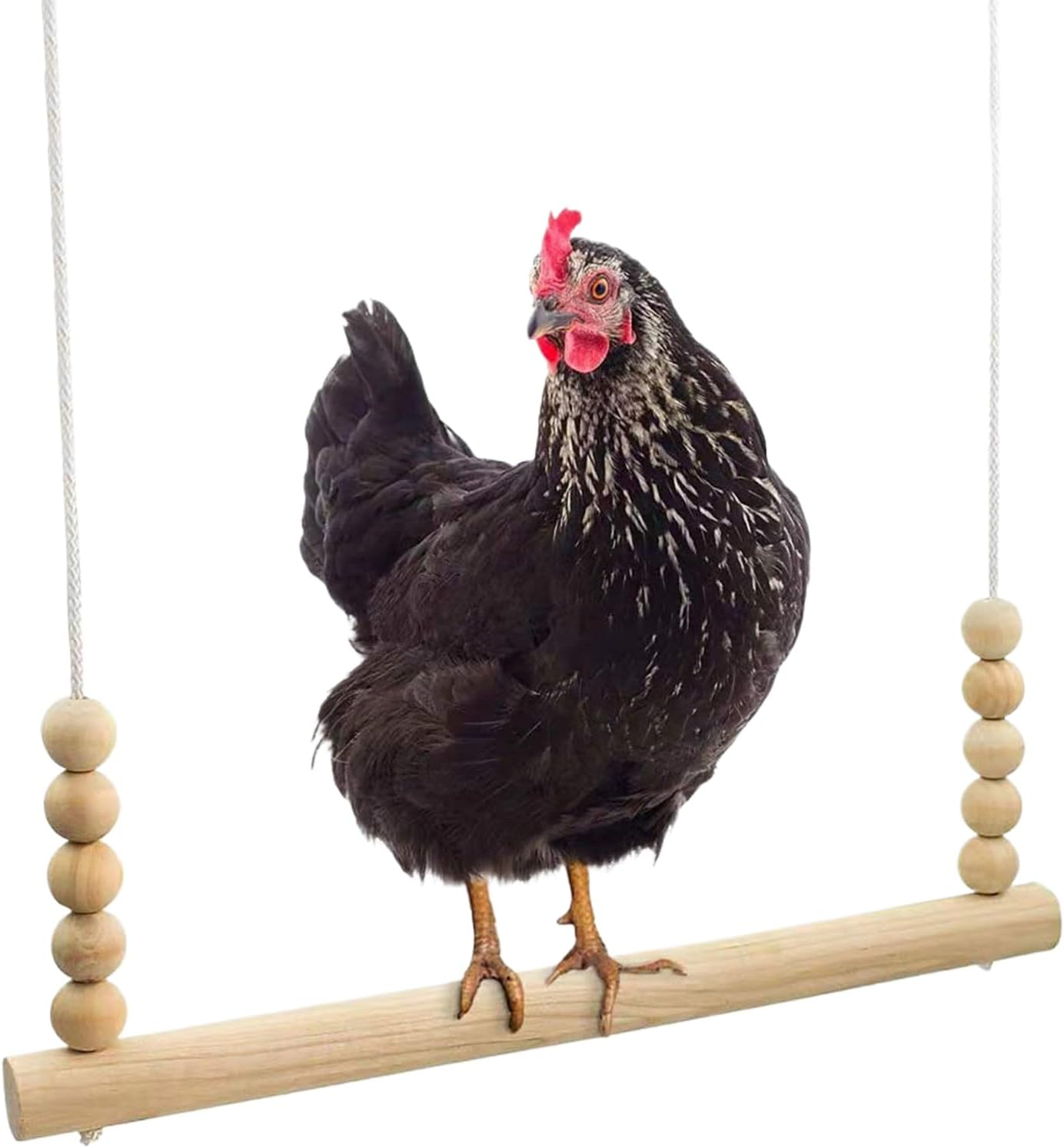 Chicken Swing - Wood Chicken Swing Toy | Perch Ladder Safe Play Enrichment Interactive Climbing Equipment for Backyard Farm Poultry Parrots Hens Rooster image number 2