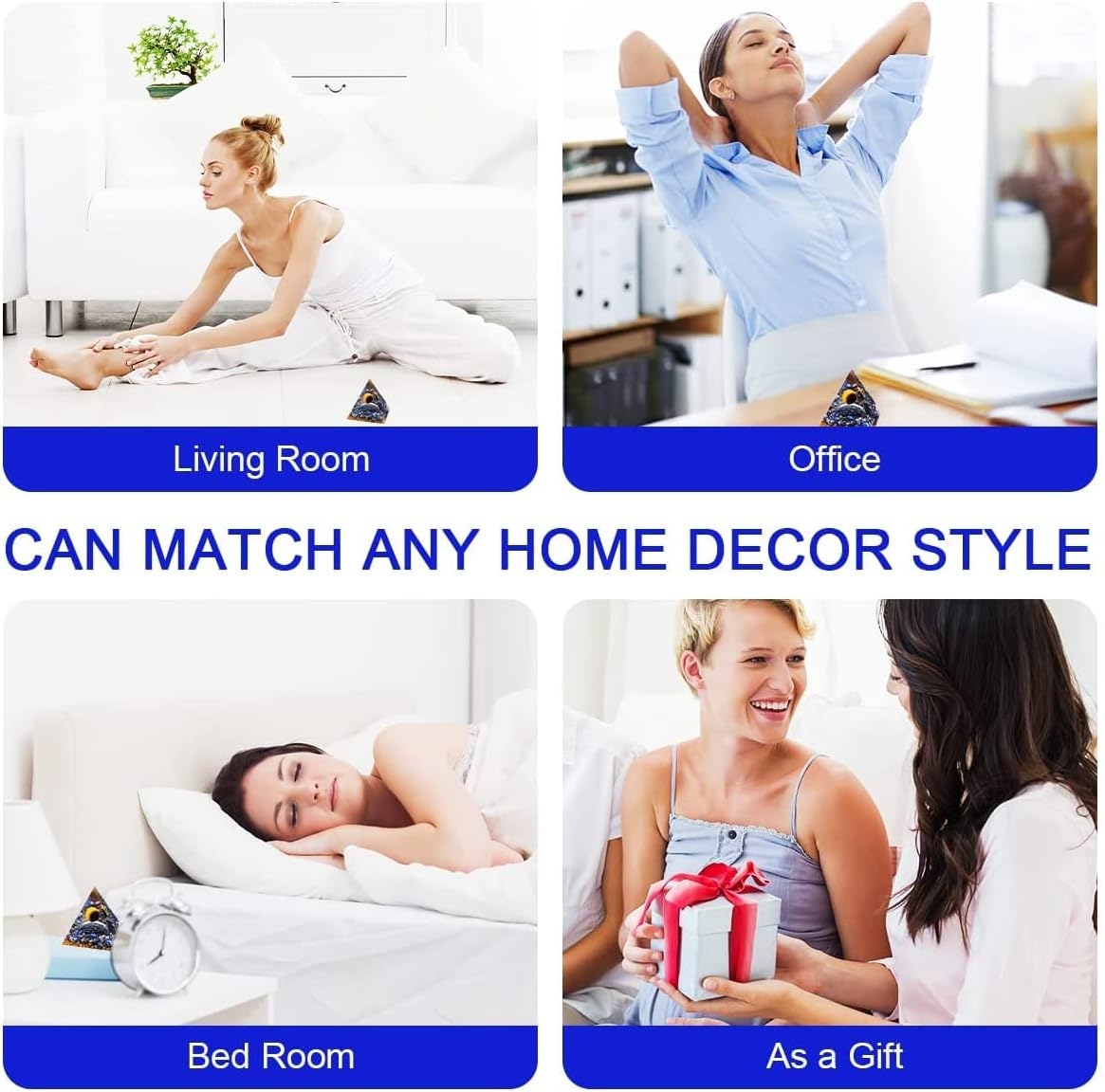 Peridot Tree of Life Orgonite Pyramid with Tiger Eye Stone Reiki Energy Generator Protection Crystal Healing Orgone Pyramids Collection image number 6