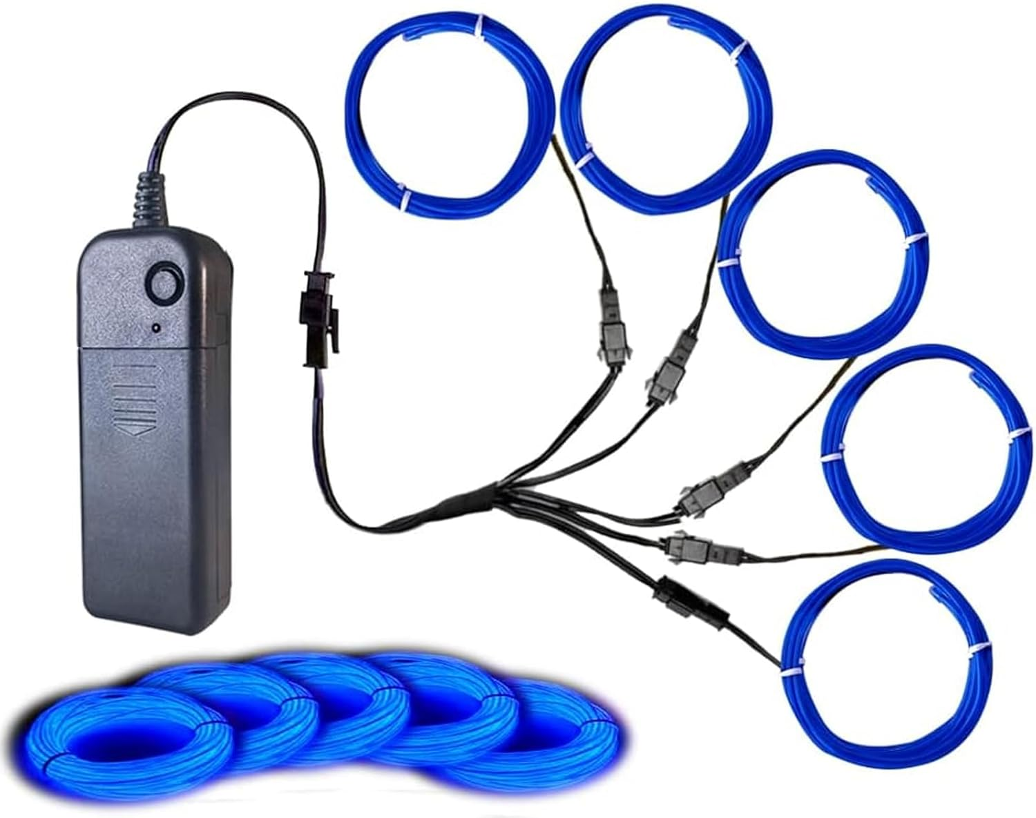 EL Wire Light, 16.4Ft/5M Portable Battery Pack Neon Lights Strip 360&deg; Cuttable Glowing Rope Lights for Parties, Halloween, DIY Decoration(Yellow)