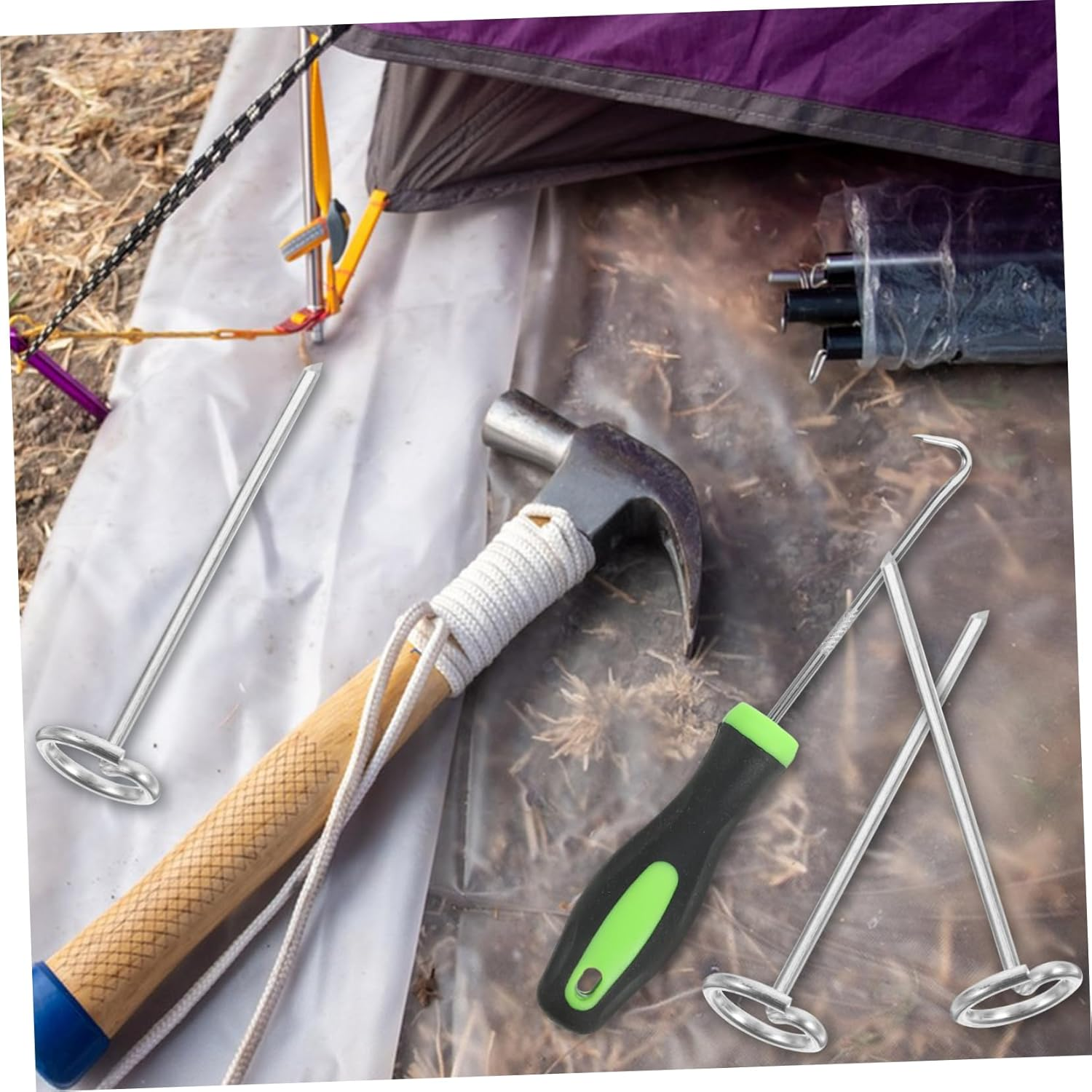 BESPORTBLE Ground Nail Hook Combination Garden Staples Thickened Top Landscape Pins for Plant Protection Anchors and Turf Installation Tools image number 1