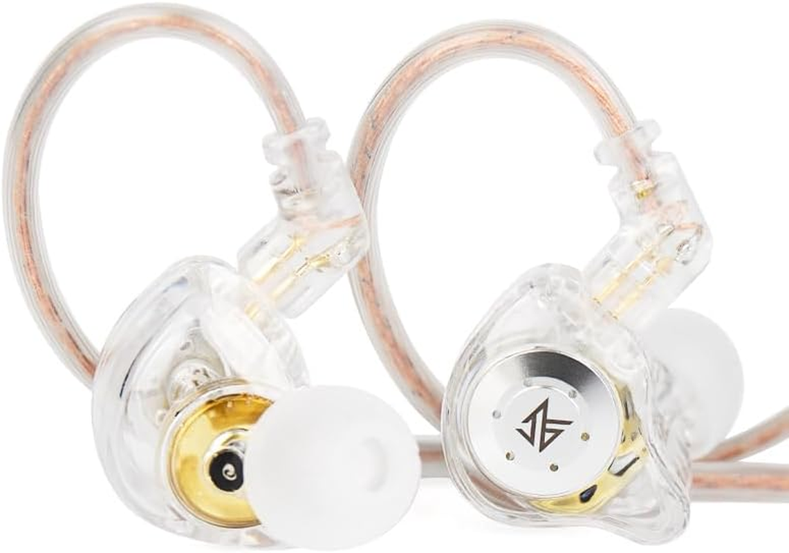 KBEAR NZ02 Gaming Earphones, Metal Zinc Alloy Cover, 10Mm Dual Magnetic Driver, In-Ear Monitor, 3D Surround Sound, Wired Gaming Headset with Low Latency (Silver, without Microphone)