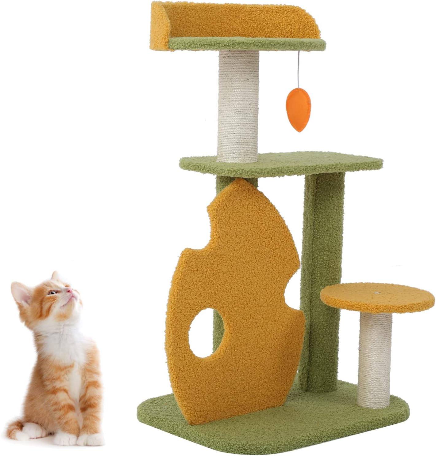 Rain Forest Cat Climbing Tree Multi Tiered Cat Condo with Robust Scratching Posts and Plush Lounging Shelves Perfect for Active Kittens and Adult Cats image number 2