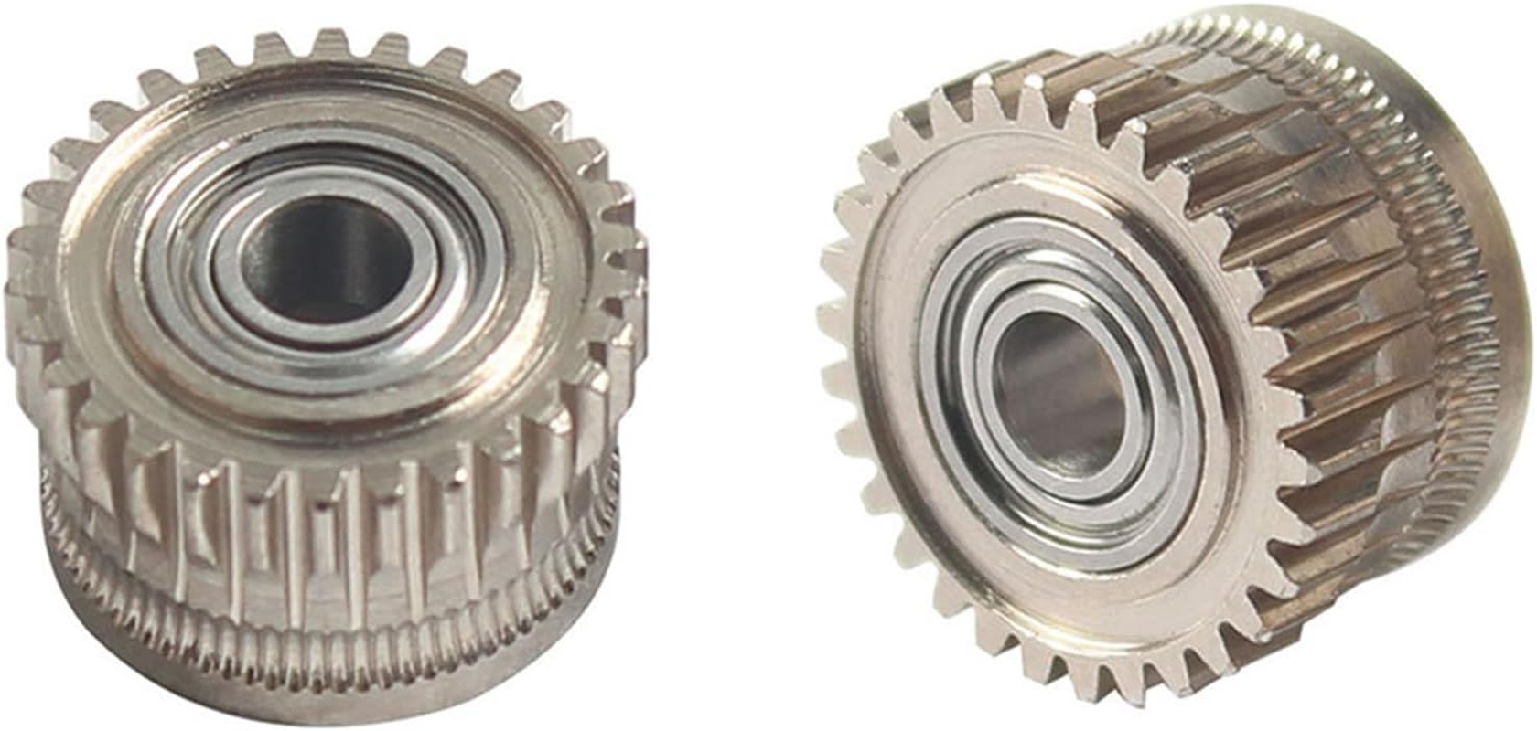 Extruder Gears Kit Compatible with Creality K1/K1 Max/K1C 3D Printer All Metal Filament Drive Gear Nickel Plated Hardened Steel Plating High Hardness 3D Printer Accessories Parts - Nano Coated image number 5