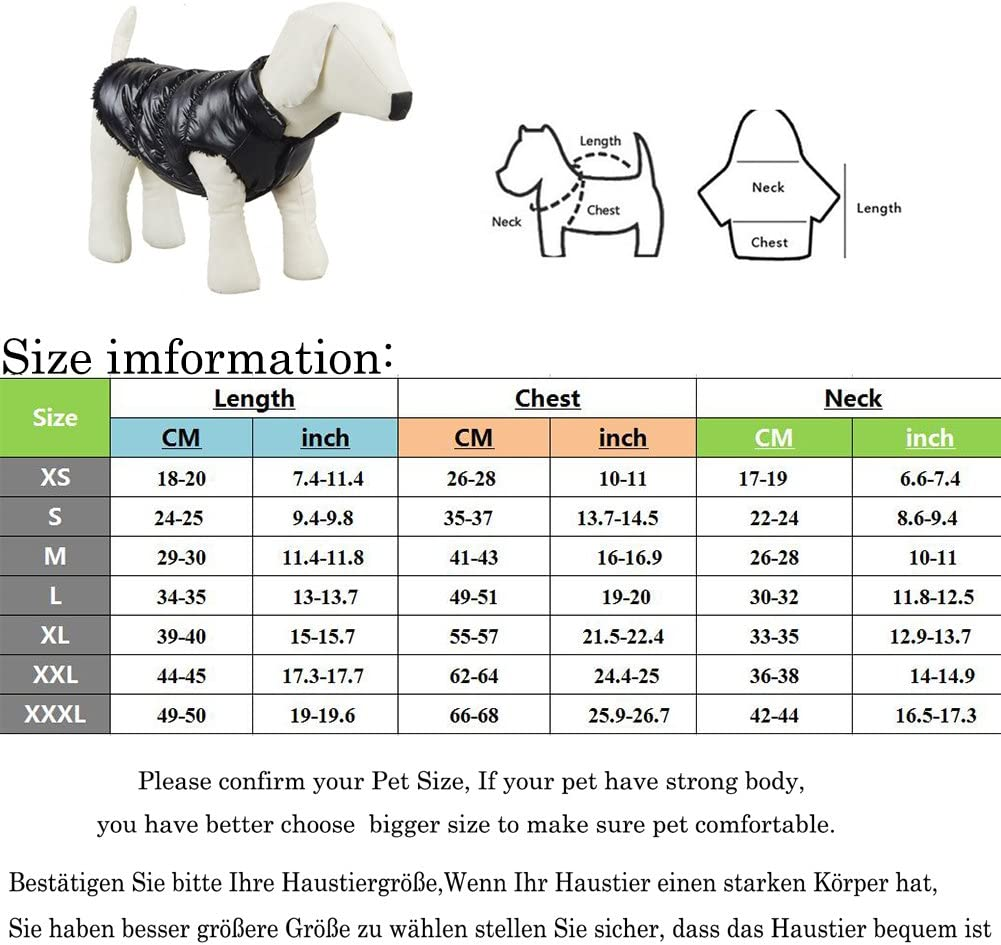 LEMON PET Dog Cat Coat Jacket Waterproof Windproof Outdoor Winter Soft Fleece Warm Jackets Coats Small Medium Large Dogs Vest (M, Orange) image number 7