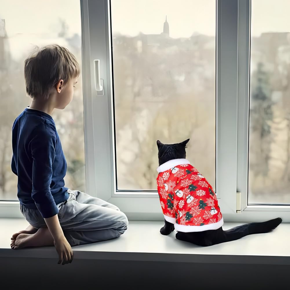 Dog Christmas Costume, Christmas Pet Costumes, Soft Dog Costume Christmas, Pet Clothing, Christmas Winter Coat Snowman, Christmas Jumper Dogs for Medium Small Dog Cat (M) image number 5