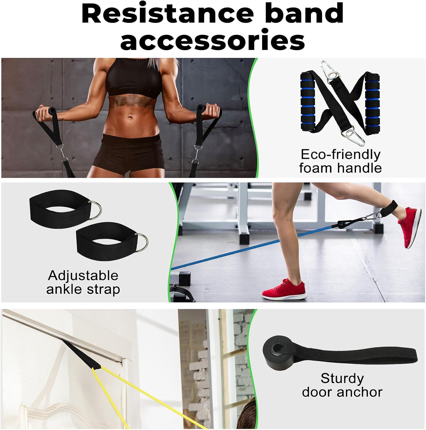 Centra Resistance Bands Set, Elastic Exercice Loop Bands, Figure 8 Resistance Band, Jumping Rope, Working Out, Arms, Shoulder, Leg Stretching, Home Gym Equipment for Women Men, Carry Bag image number 6