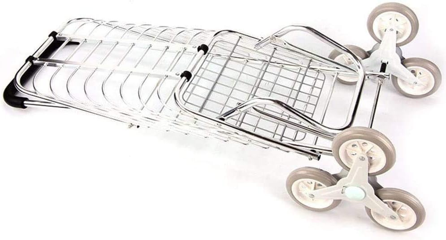 Trolley with Wheels Trolley Trolley Aluminum Trolley for Supermarket Foldable for Luggage Trolley in Silver Microfiber image number 4