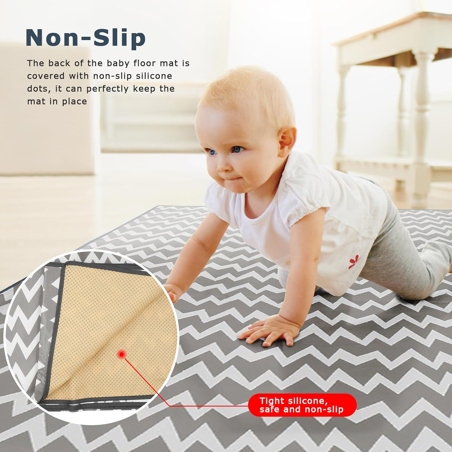 Highchair Floor Mat, Baby Splat Mat for under High Chair/Arts/Crafts, Anti-Slip Waterproof Splash Mat, Washable Portable Picnic Floor Cloth for Baby Feeding Table image number 6