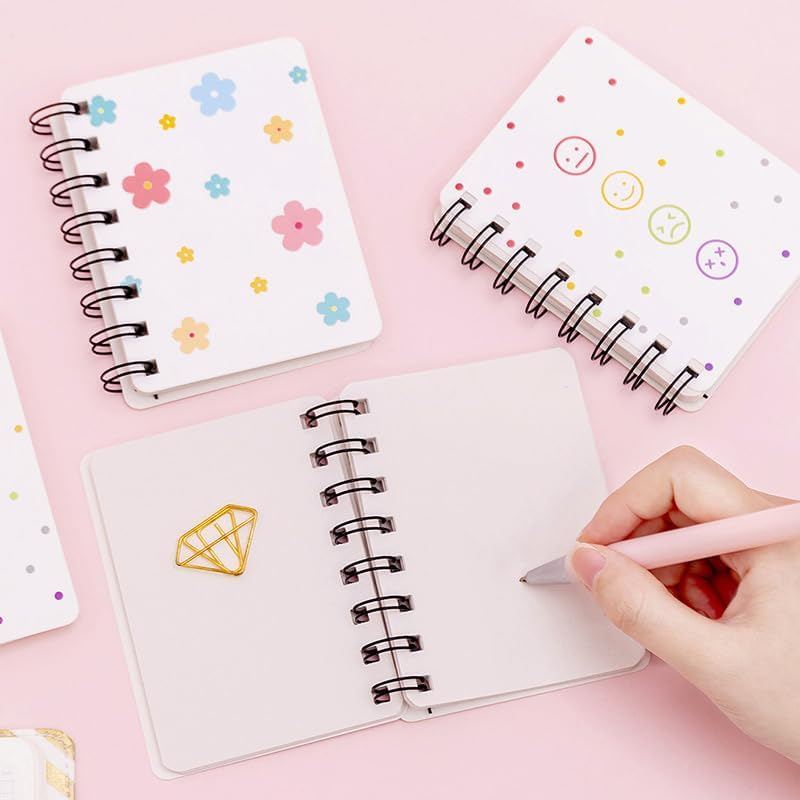 OSYLICT Small Spiral Notebook,4 PCS 3.14 X 4.13 Inch Thick Hardcover Notepad,Kawaii Journals for Study and Notes Blank Page Fun Mini Scratch Pads, Back to School Supplies for Gifts Kids and Teachers image number 2