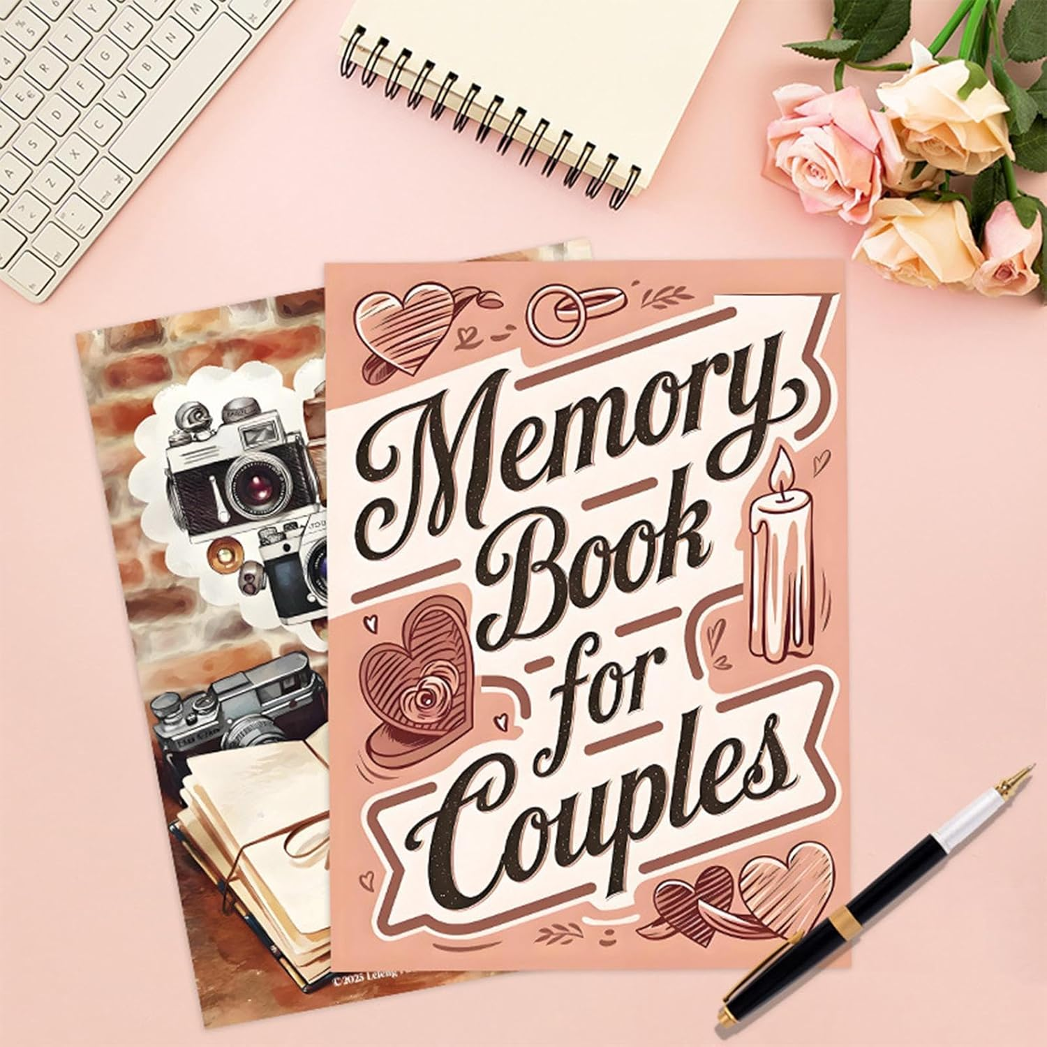 Memory Book for Couples | 58-Page Adventure Book for Couples,Meaningful Supplies with Space for Valentines Travel Wedding Moments image number 3