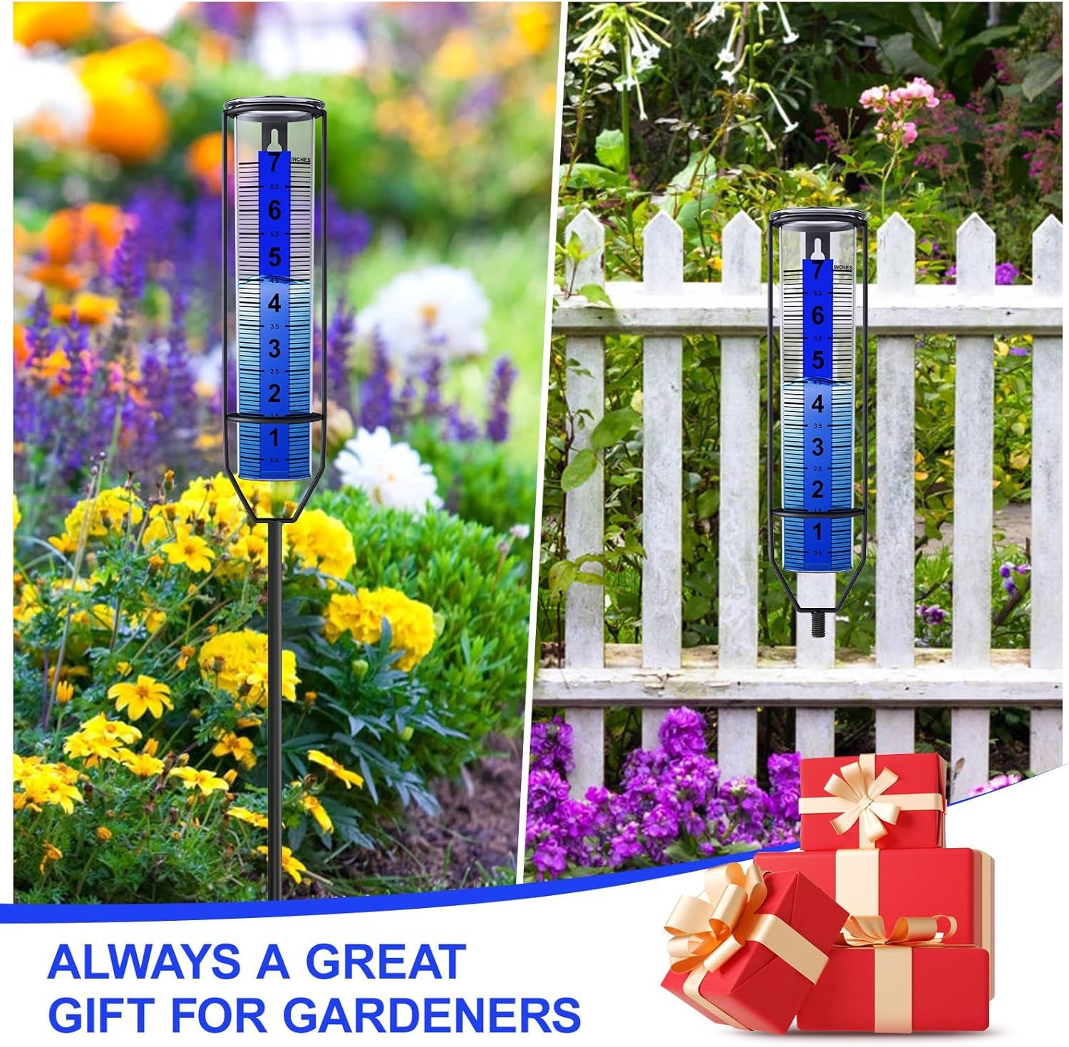 Upgraded Rain Gauge, Freeze Proof Rain Gauge Outdoor Best Rated, Large Numbers Rain Gauges for Yard with Stake, Adjustable Height Rain Measuring Tool for Garden, Lawn, Easy to Install image number 5