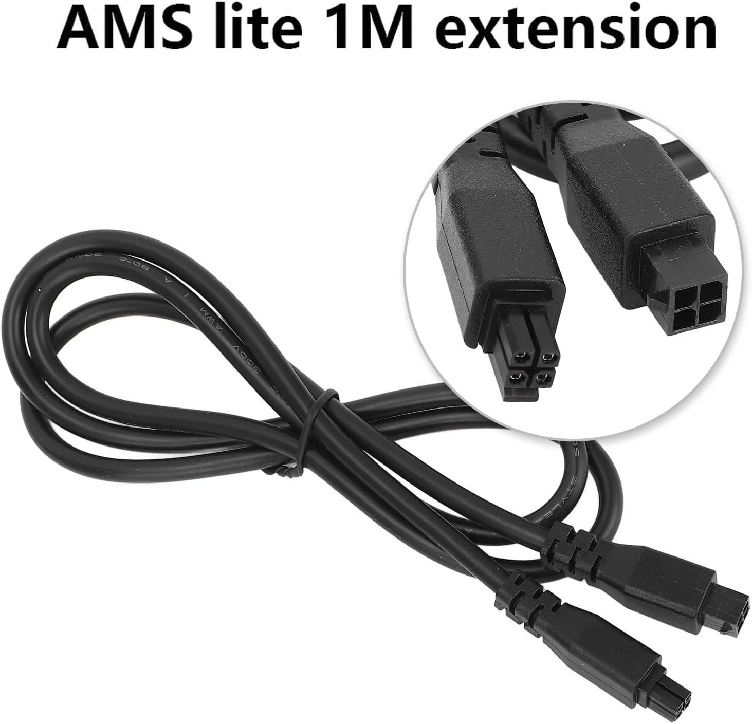 4 Pin Extension Cable for AMS Lite, 1M 4Pin Copper Core PVC Shell, Easy Positioning, Cable Tie for Organization, Efficient Power and Data Transfer (Without Magnetic Ring Model) image number 1