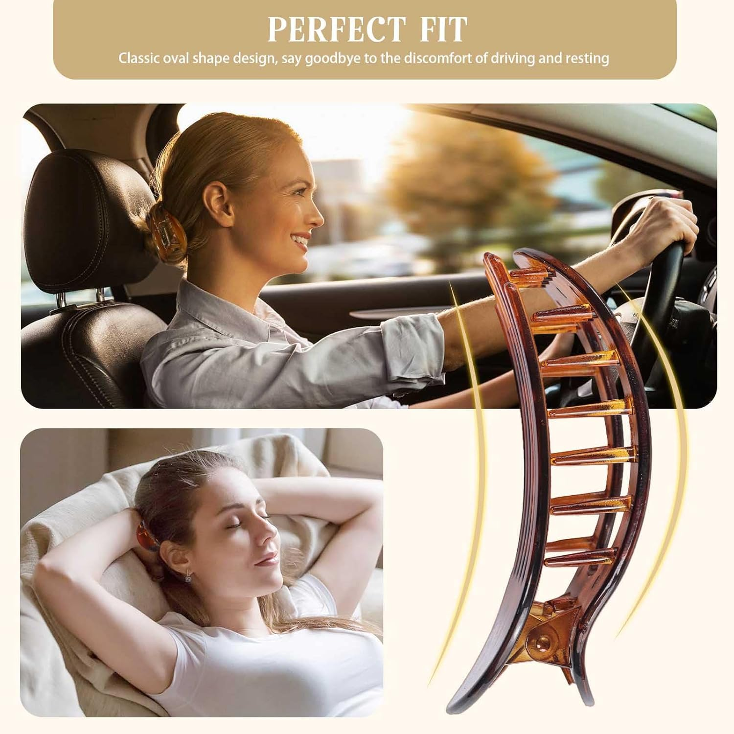 Tumurup Women'S Hair Clips, Pack of 3 Hair Clips, Medium Hair Clip, Flat Women'S Flat Claw Clip, Hair Clip with Leopard Print Hair Clips, Women'S Thin Hair image number 6