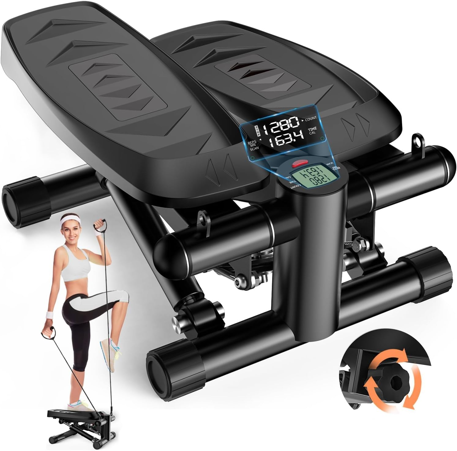 Steppers for Exercise, Stair Steppers for Home Fitness, Mini Steppers with Max 330LBS Loading Bearing Portable Home Exercise Equipment Steppers for Exercise at Home Fitness Stair Steppers image number 3